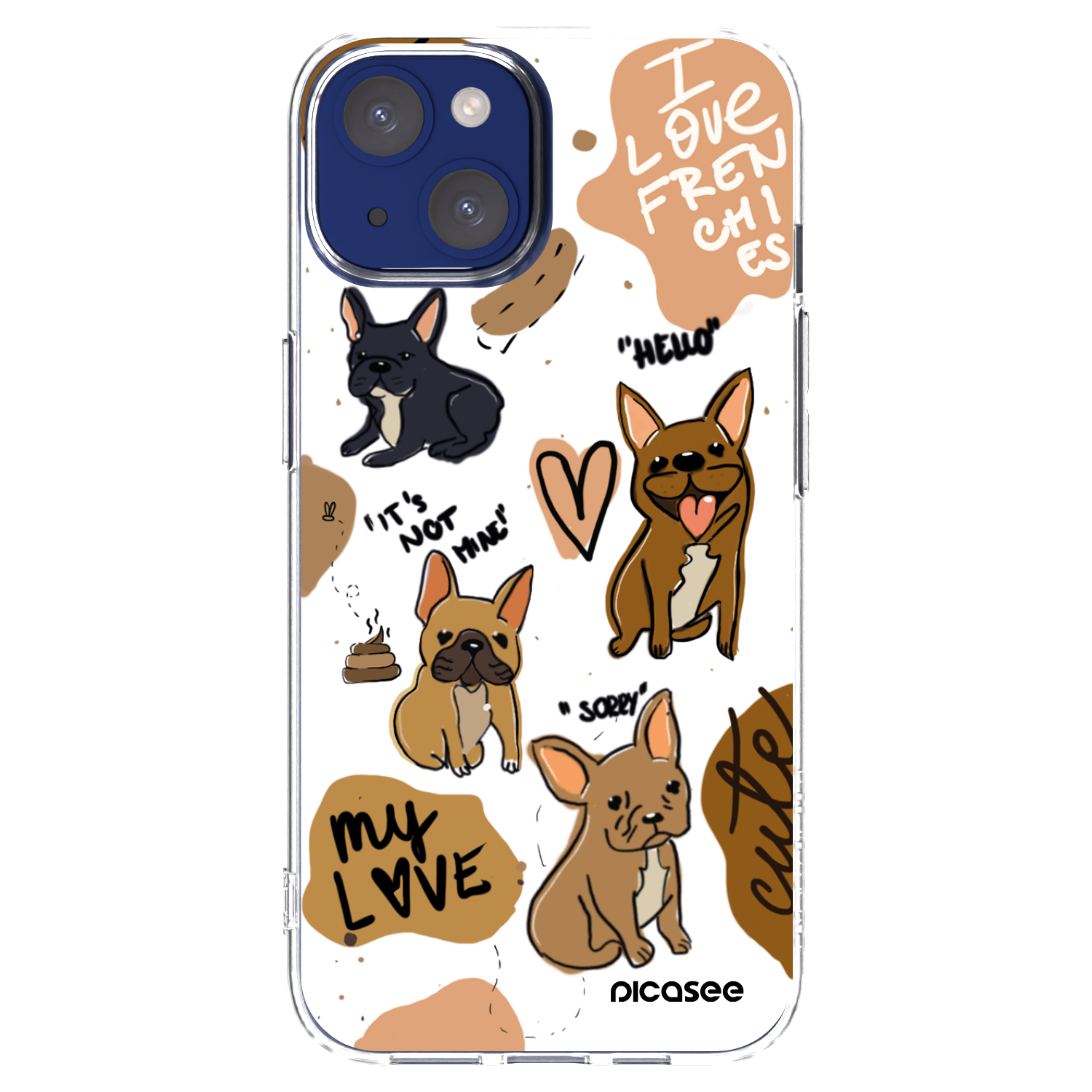Silikónový prehľadný obal pre Apple iPhone 14 - Frenchies