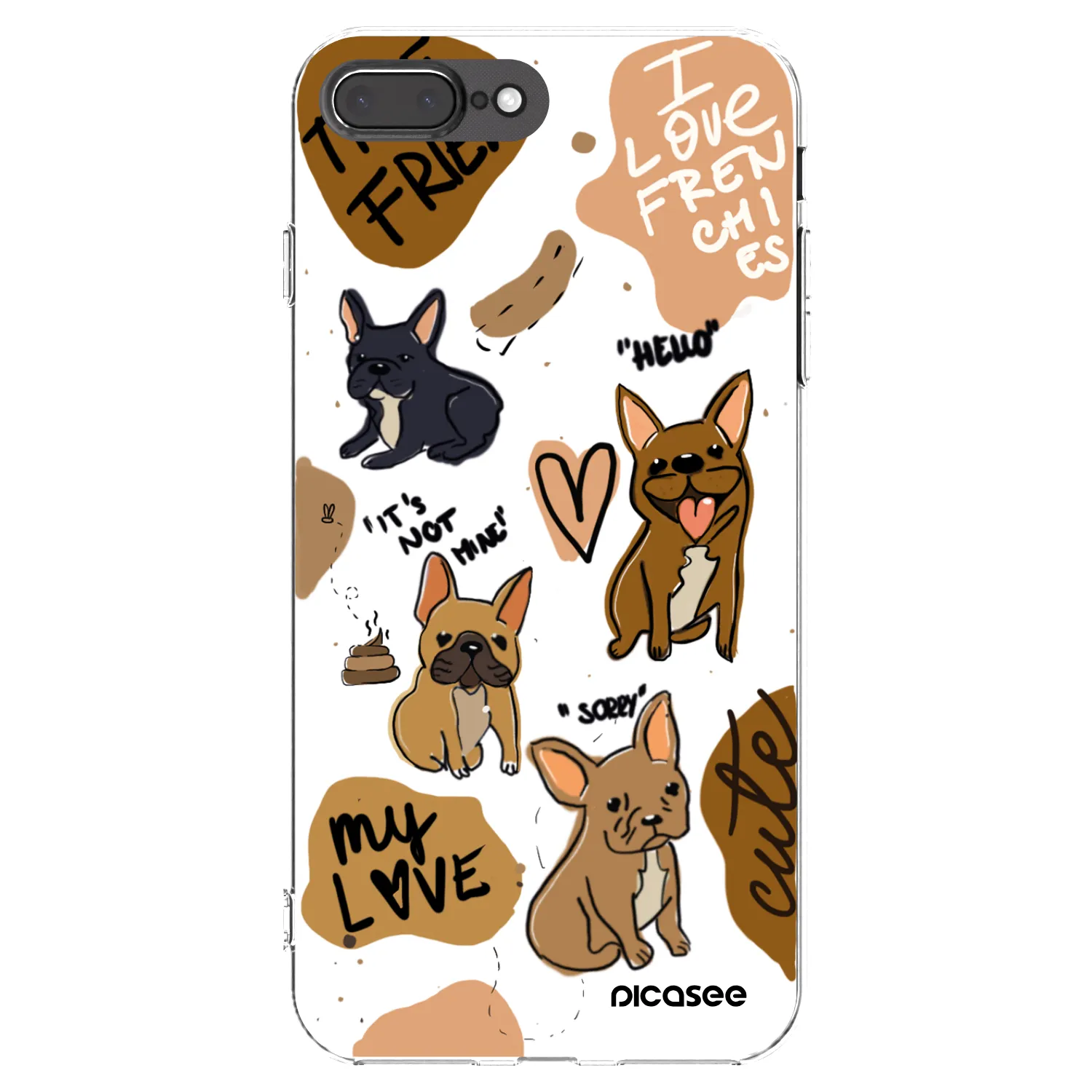 Picasee silikónový prehľadný obal pre Apple iPhone 8 Plus - Frenchies