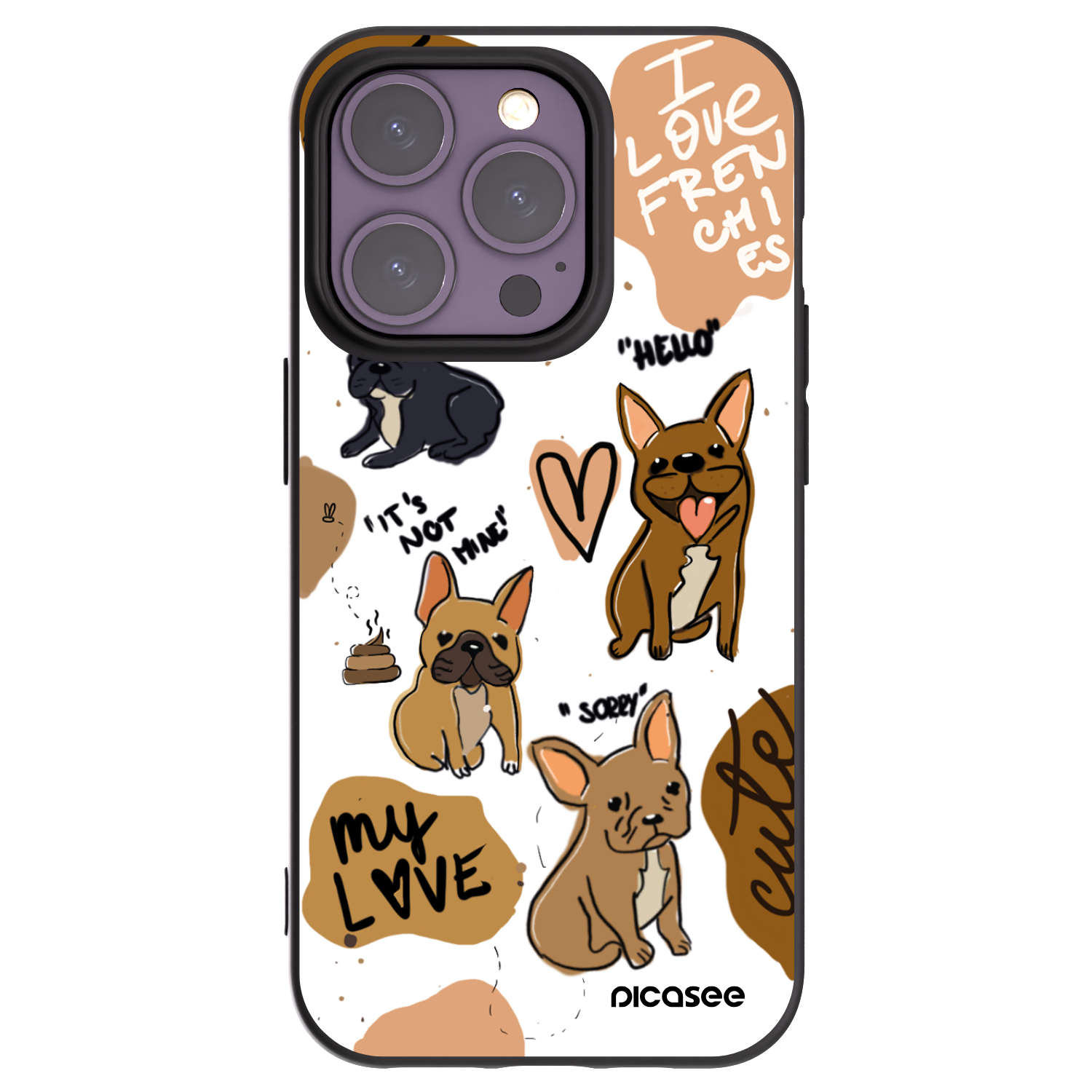 Picasee silikónový čierny obal pre Apple iPhone 14 Pro - Frenchies