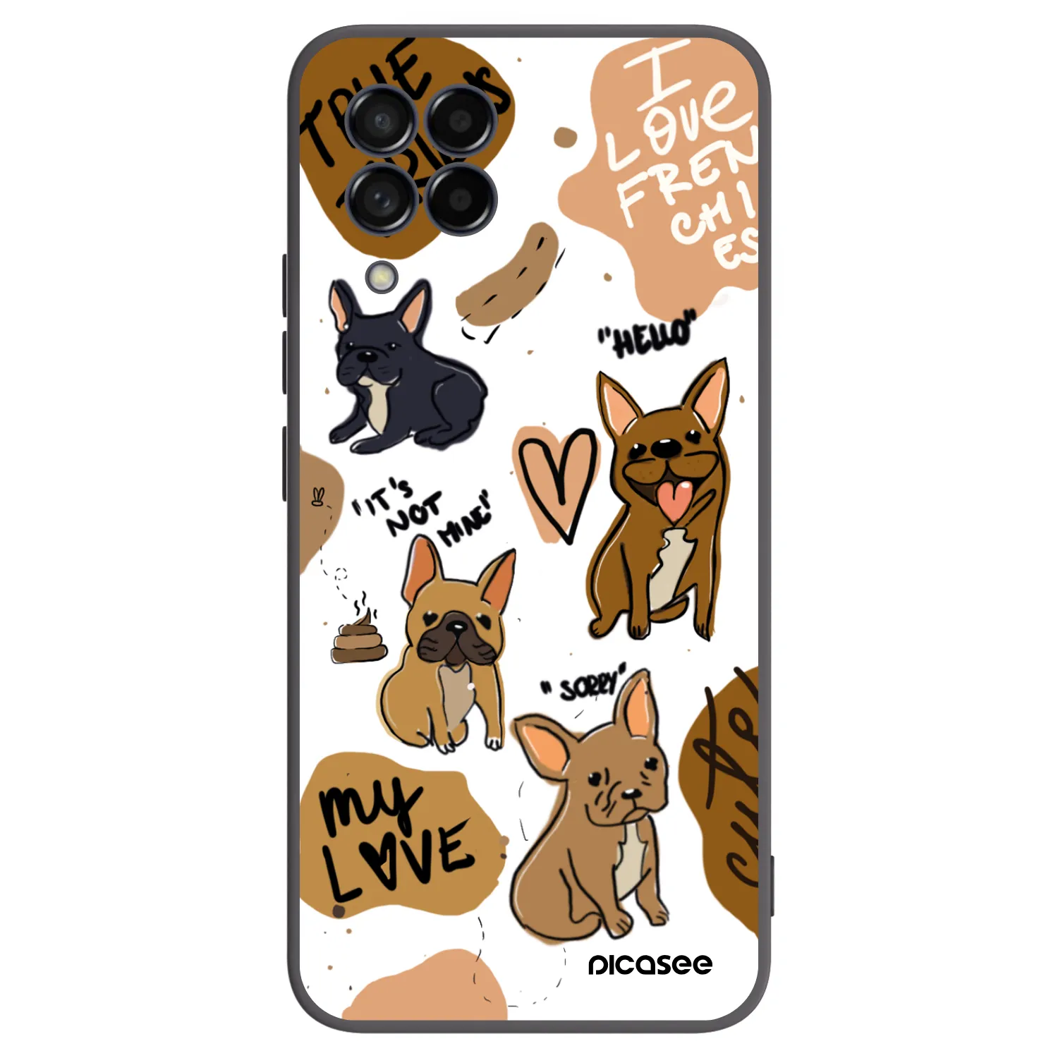 Picasee silikónový čierny obal pre Samsung Galaxy M53 5G - Frenchies