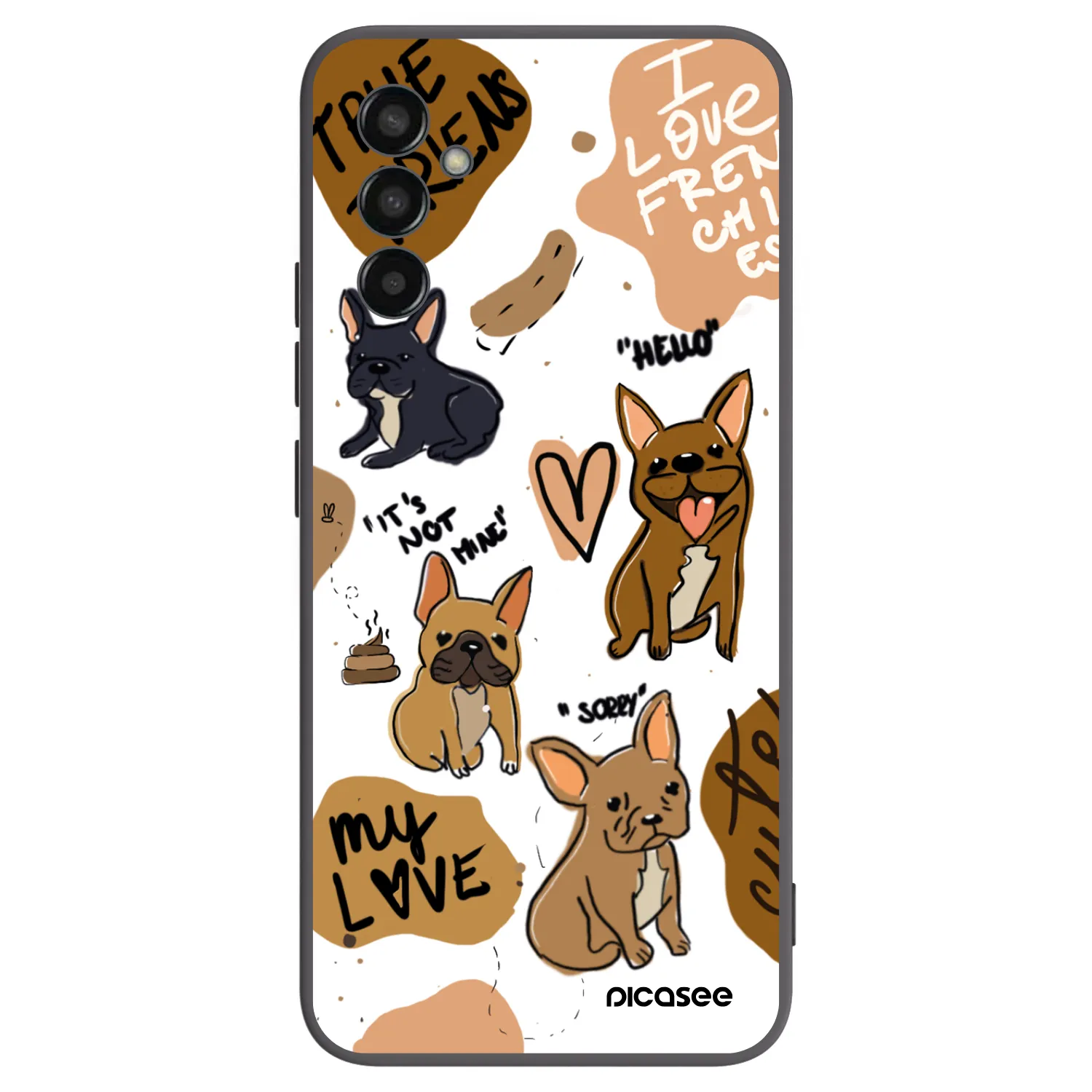 Picasee silikónový čierny obal pre Samsung Galaxy M13 M135F - Frenchies