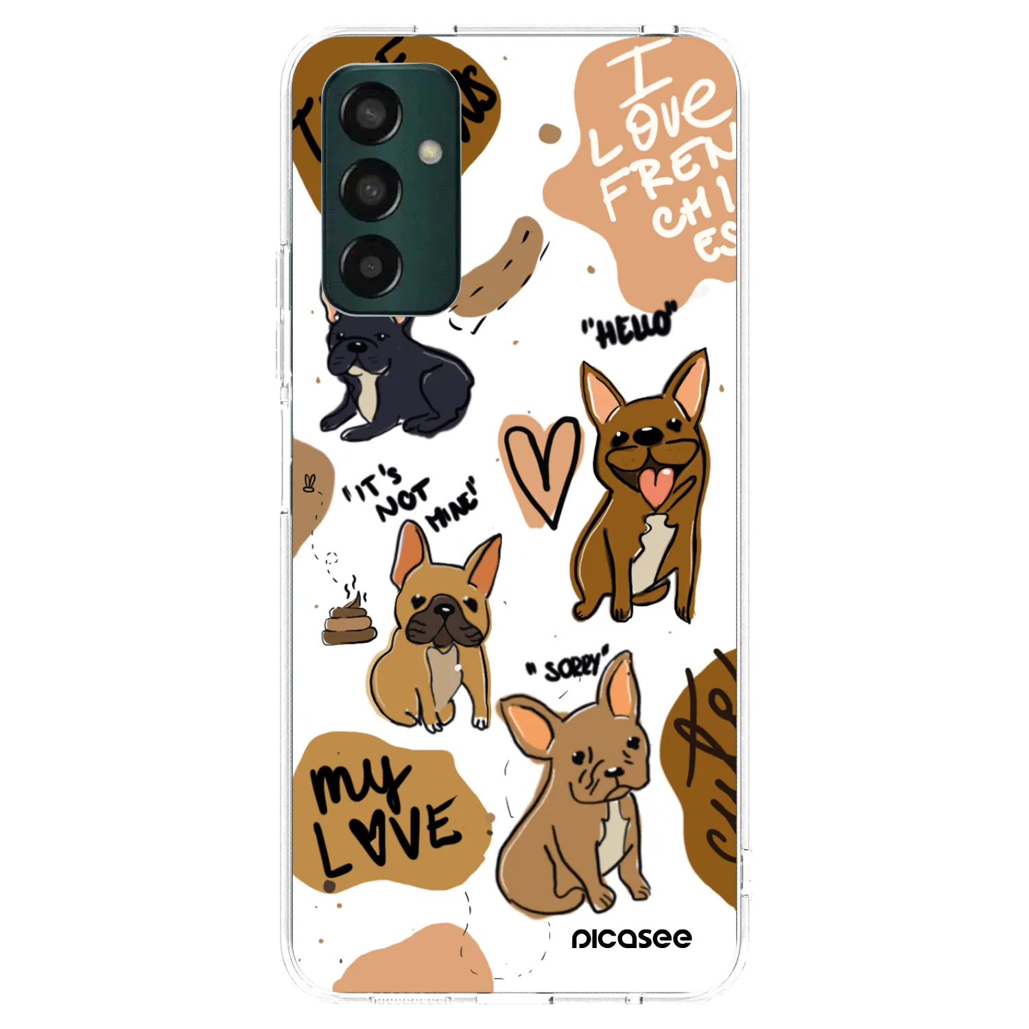 Picasee silikónový prehľadný obal pre Samsung Galaxy M13 M135F - Frenchies