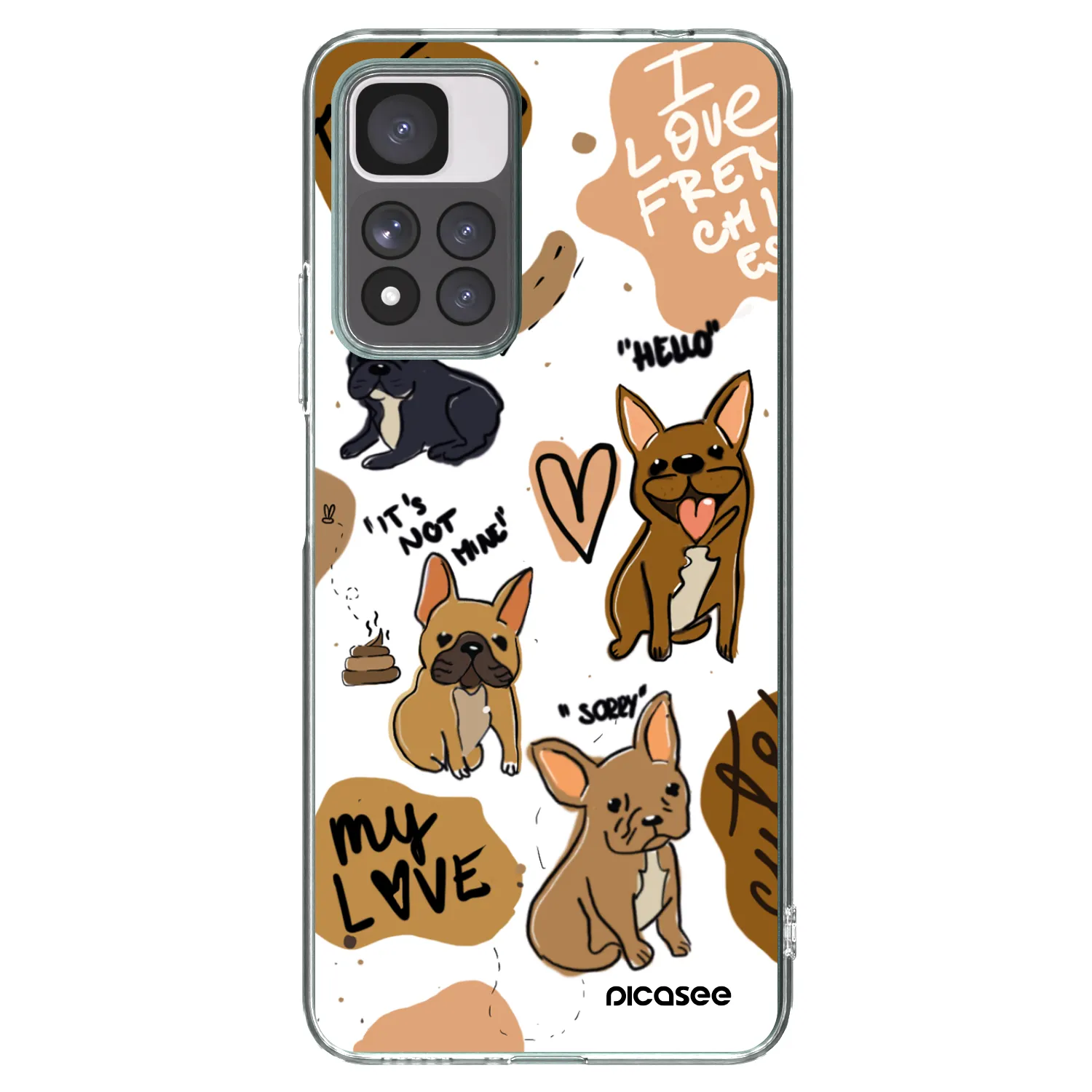Picasee silikónový prehľadný obal pre Xiaomi Redmi Note 11 Pro+ 5G - Frenchies