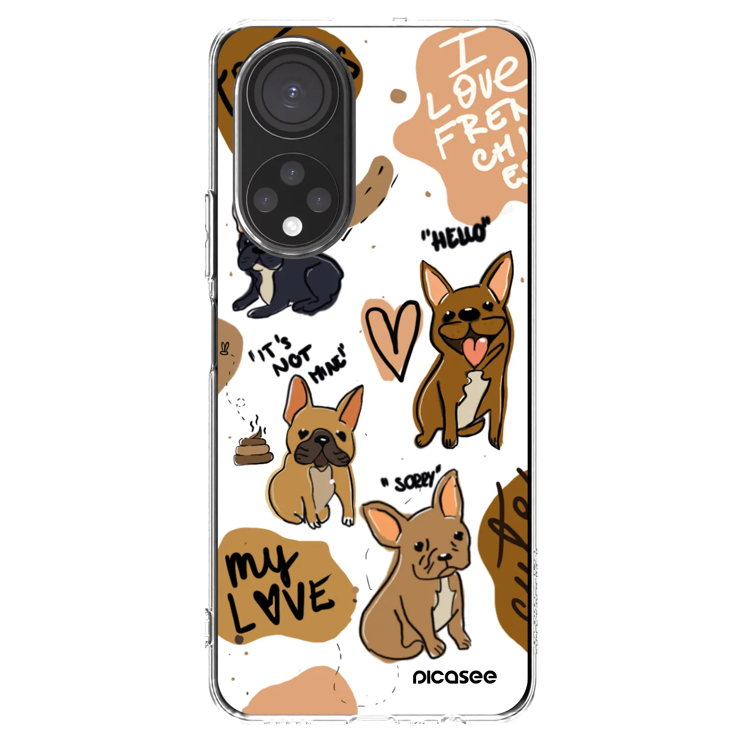 Picasee silikónový prehľadný obal pre Honor X7 - Frenchies