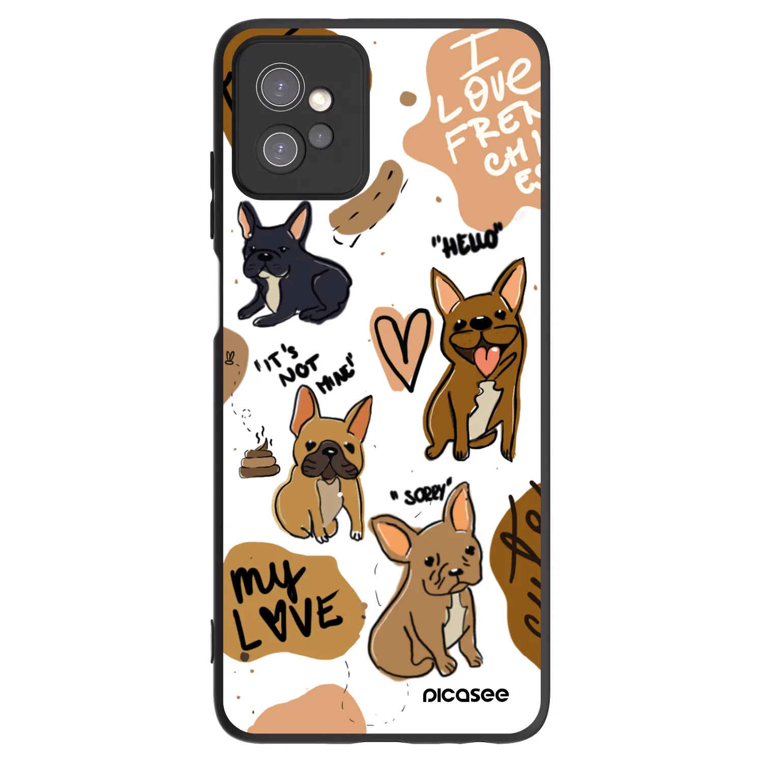 Picasee silikónový čierny obal pre Motorola Moto G32 - Frenchies