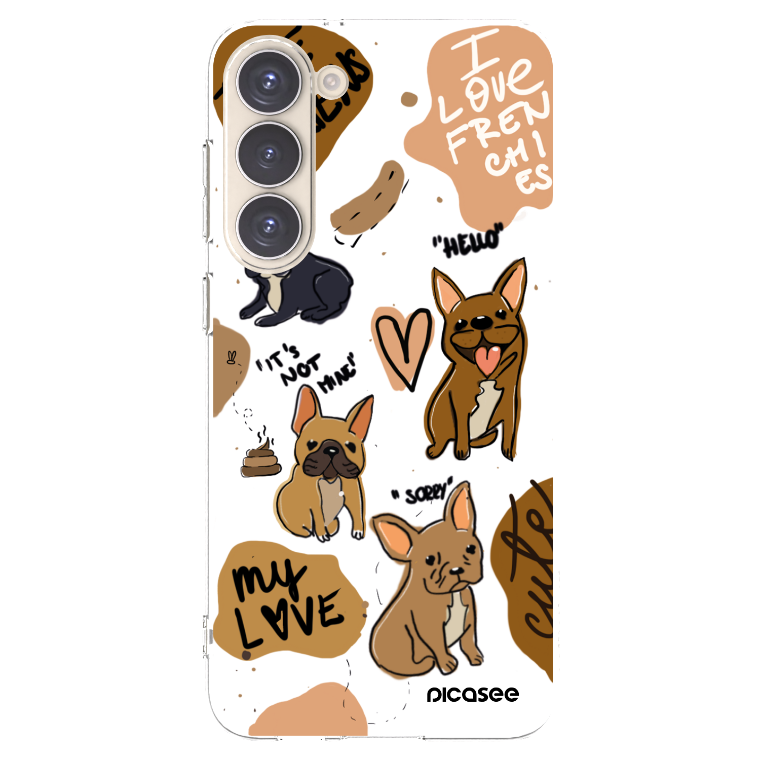 Picasee silikónový prehľadný obal pre Samsung Galaxy S23+ 5G - Frenchies