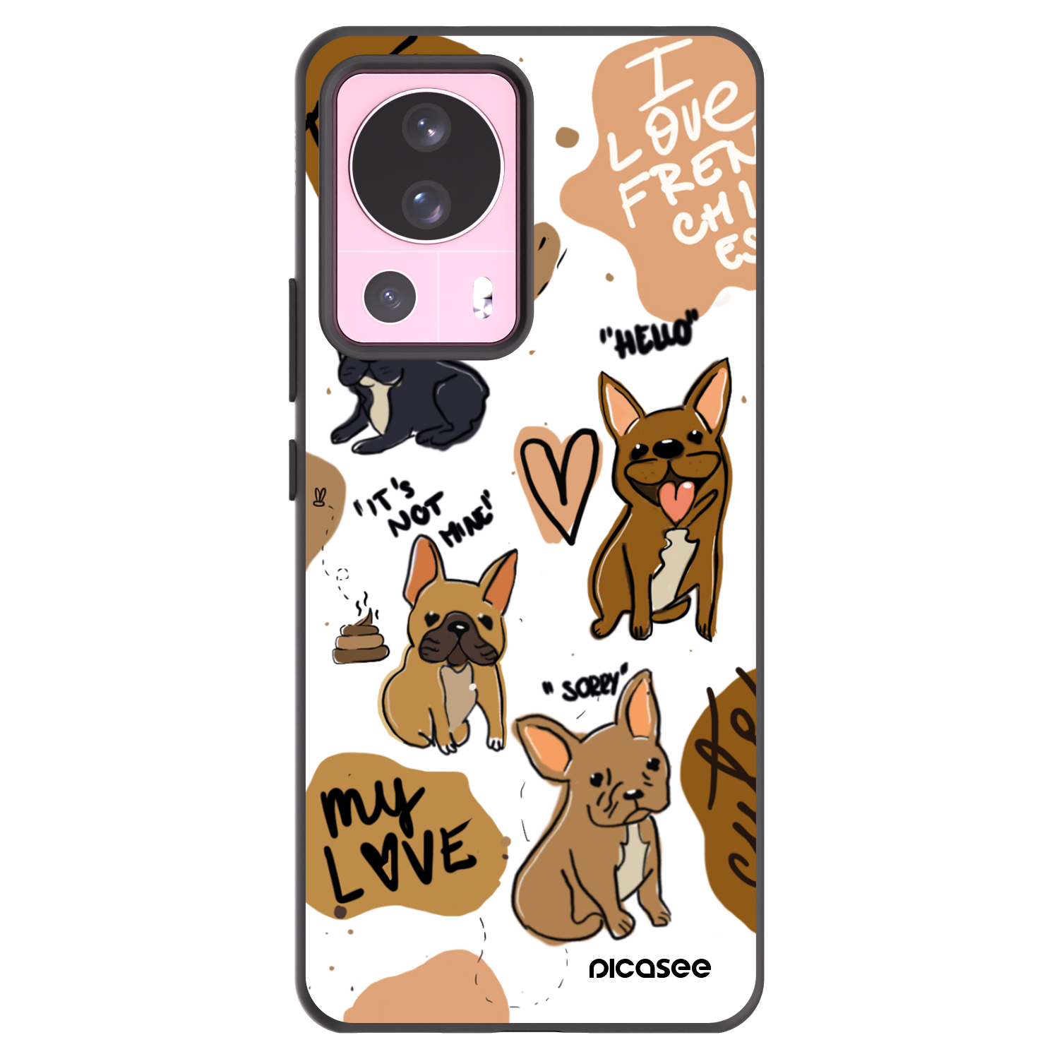 Picasee silikónový čierny obal pre Xiaomi 13 Lite - Frenchies