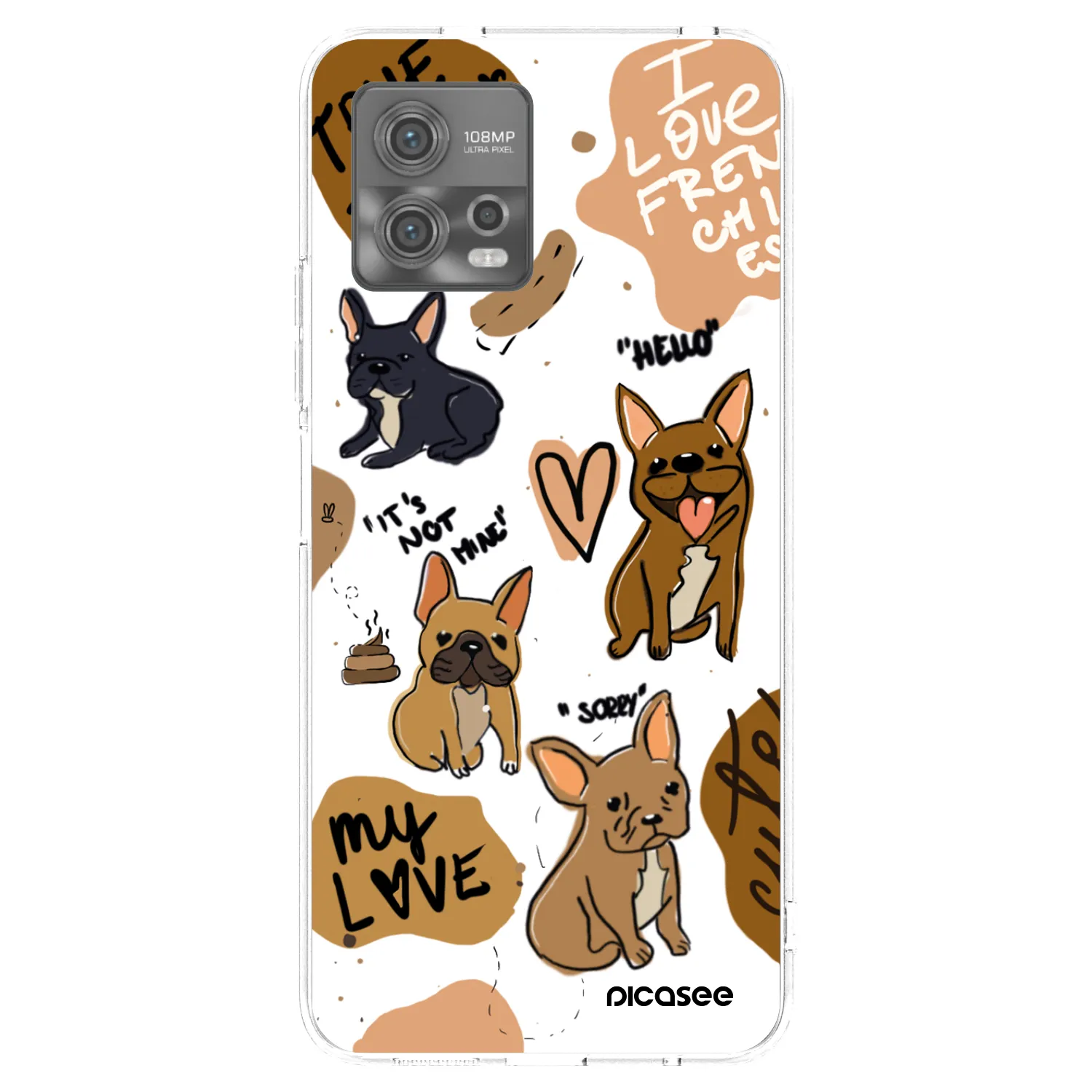 Picasee silikónový prehľadný obal pre Motorola Moto G72 - Frenchies