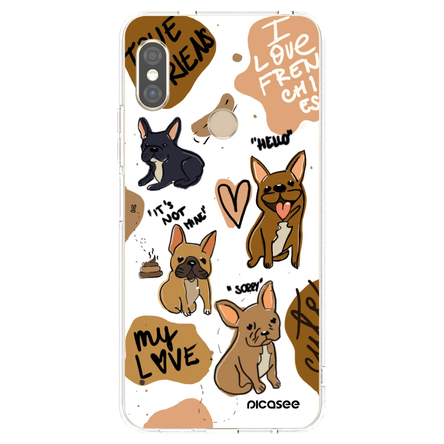 Picasee silikónový prehľadný obal pre Xiaomi Redmi Note 5 Global - Frenchies