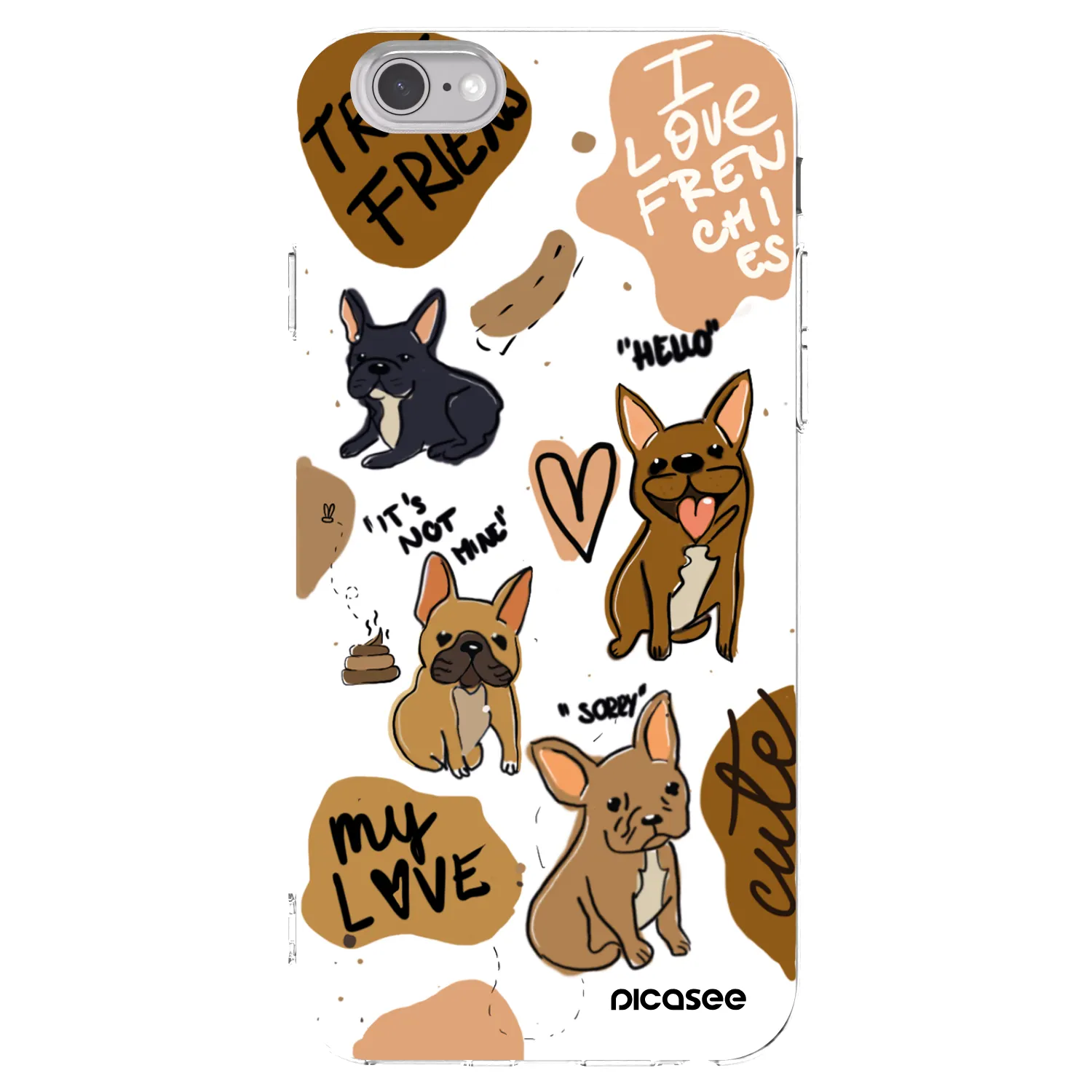 Picasee silikónový prehľadný obal pre Apple iPhone 6/6S - Frenchies