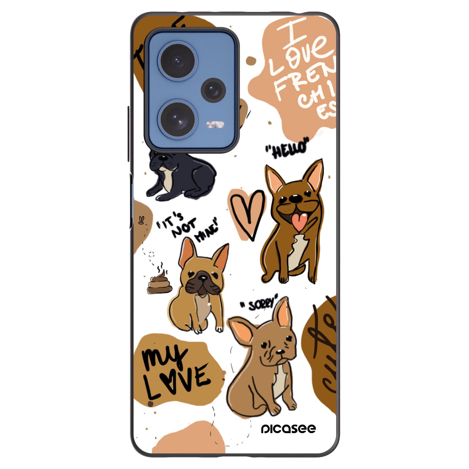 Picasee silikónový čierny obal pre Xiaomi Redmi Note 12 Pro 5G - Frenchies