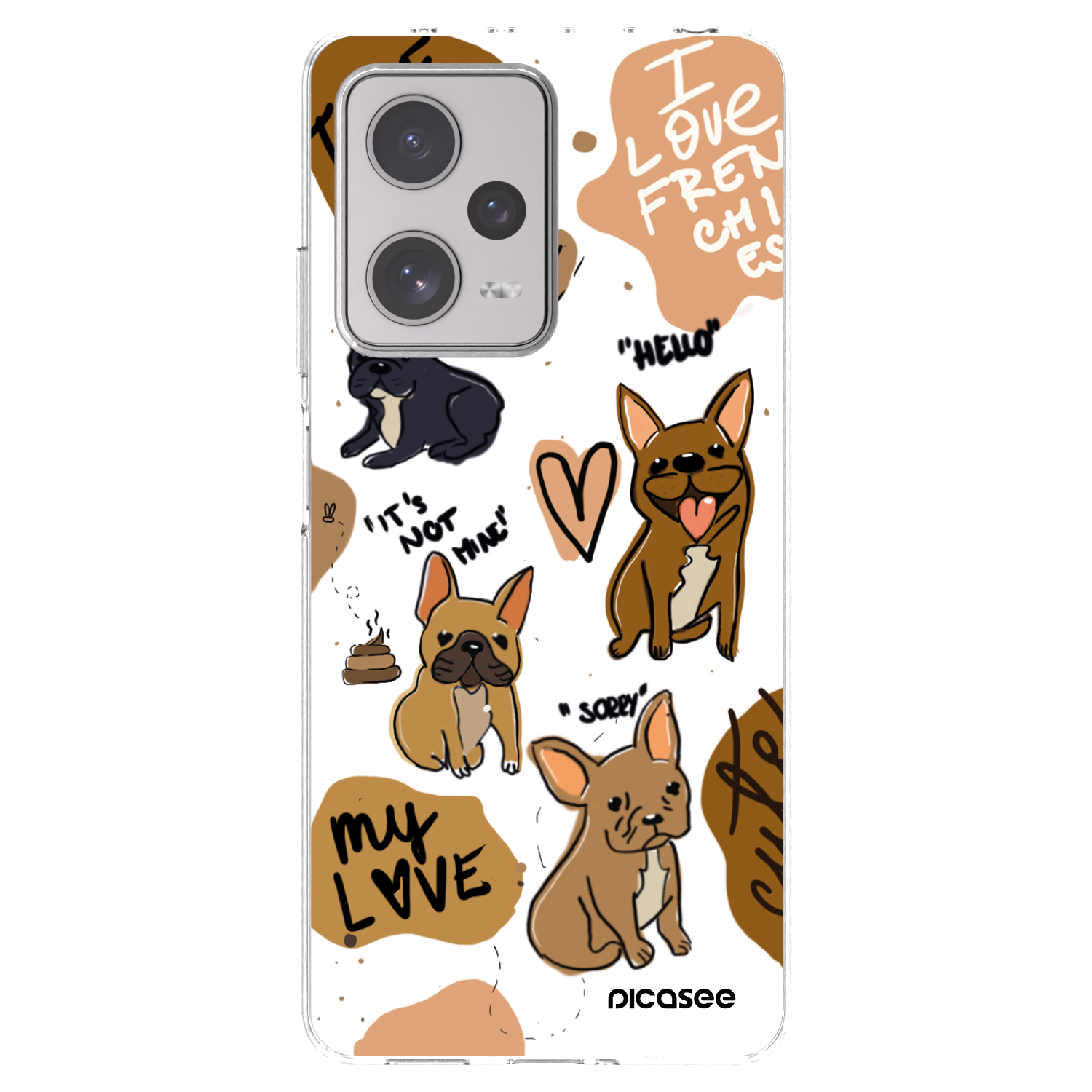 Picasee silikónový prehľadný obal pre Xiaomi Redmi Note 12 Pro+ 5G - Frenchies