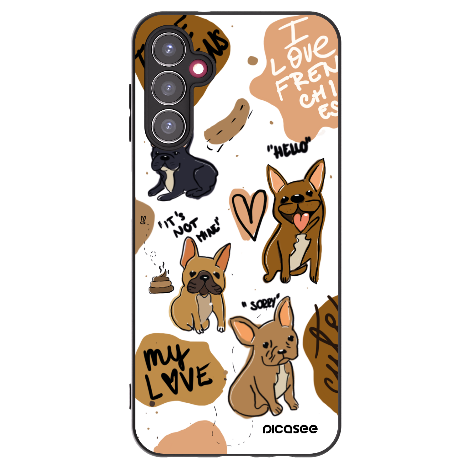 Picasee silikónový čierny obal pre Samsung Galaxy A14 5G A146P - Frenchies