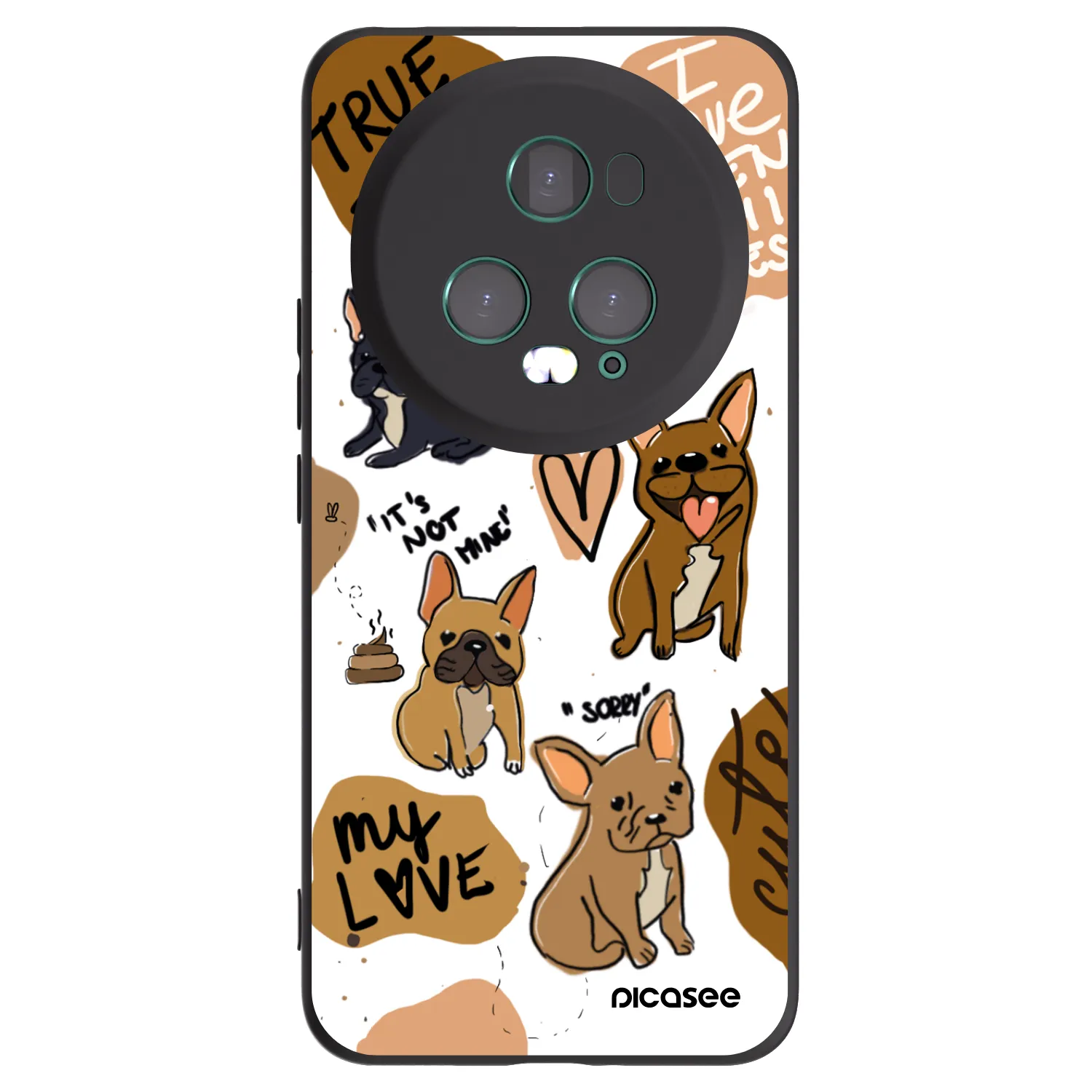 Picasee silikónový čierny obal pre Honor Magic5 Pro - Frenchies