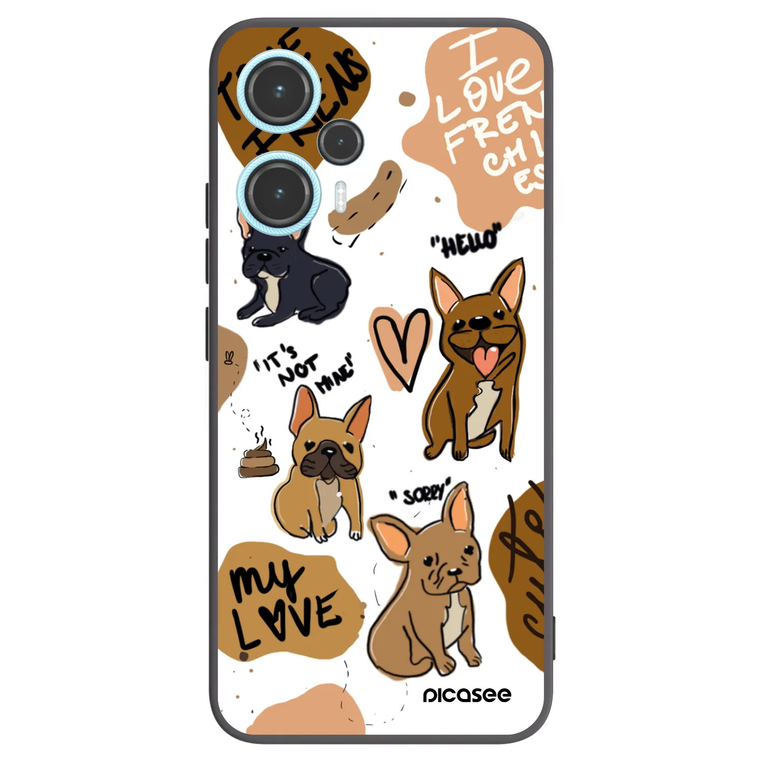 Picasee silikónový čierny obal pre Xiaomi Poco F5 - Frenchies