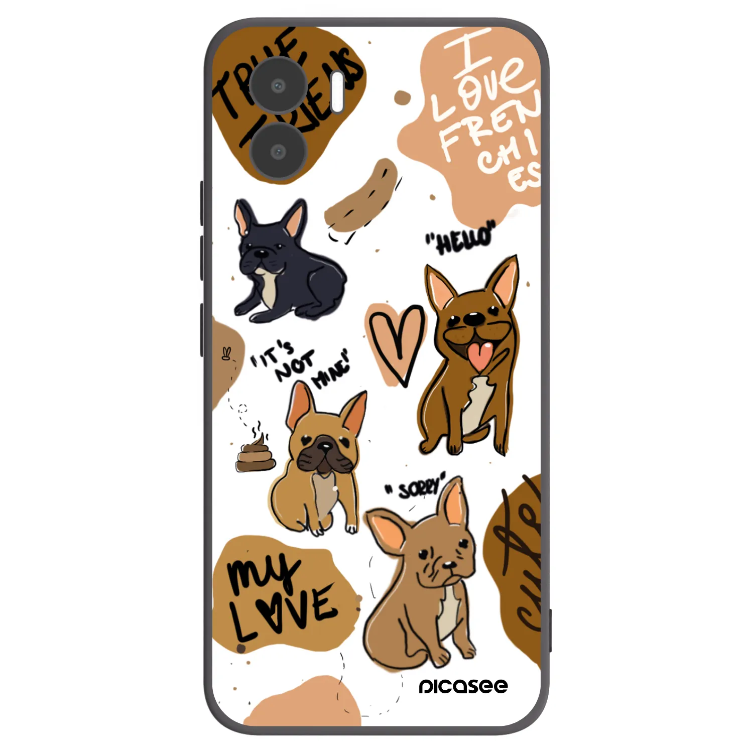 Picasee silikónový čierny obal pre Xiaomi Redmi A2 - Frenchies