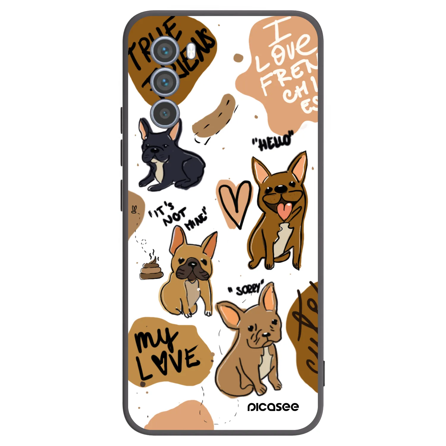 Picasee silikónový čierny obal pre Motorola Moto G62 - Frenchies