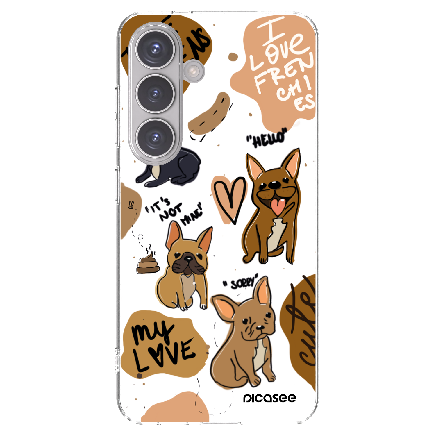Picasee silikónový prehľadný obal pre Samsung Galaxy S24 S921B 5G - Frenchies