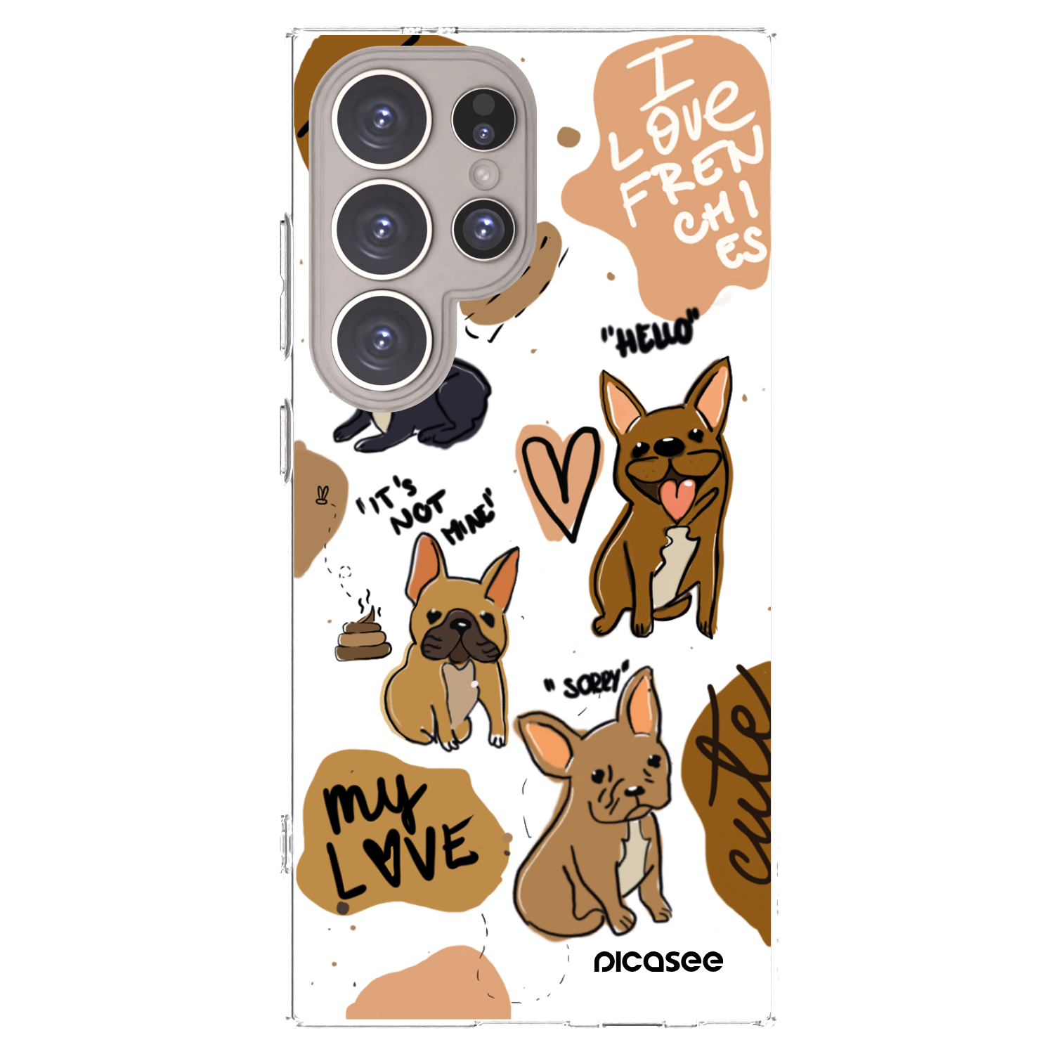 Picasee silikónový prehľadný obal pre Samsung Galaxy S24 Ultra S928B 5G - Frenchies