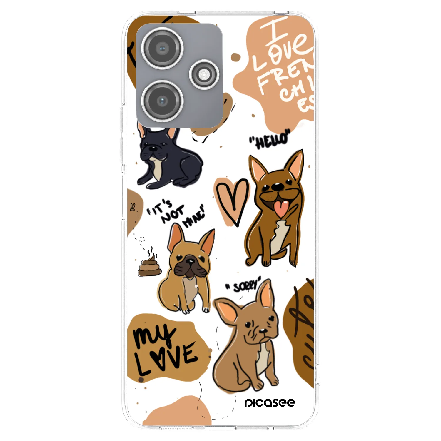 Picasee silikónový prehľadný obal pre Xiaomi Redmi 12 5G - Frenchies