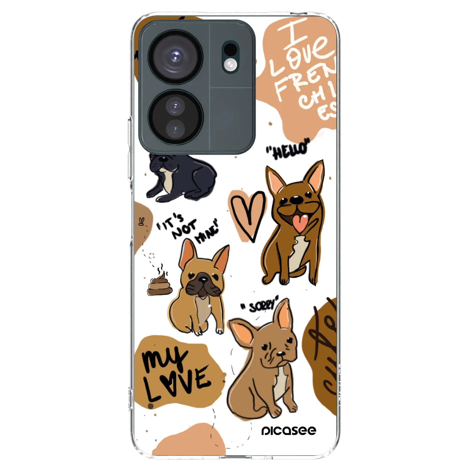 Picasee silikónový prehľadný obal pre Xiaomi Redmi 13C 4G - Frenchies