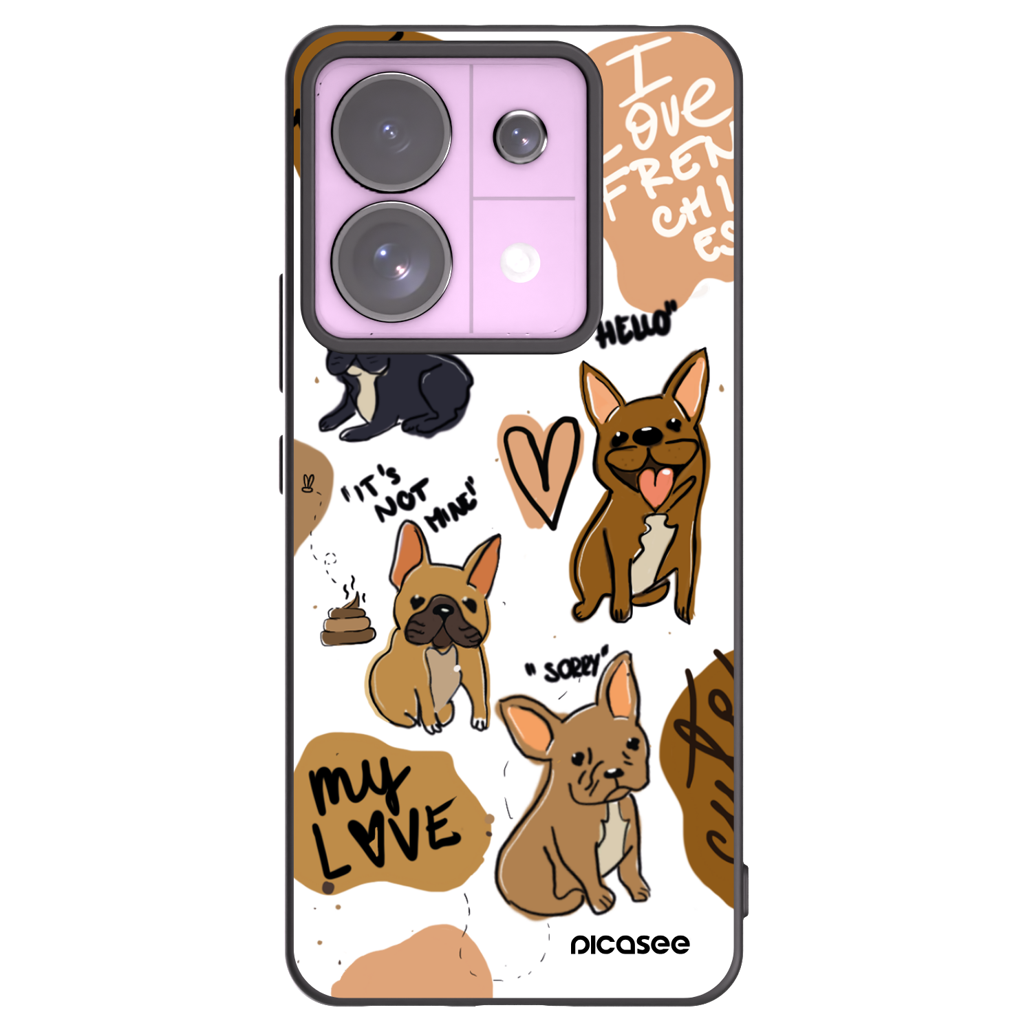 Picasee silikónový čierny obal pre Xiaomi Redmi Note 13 Pro 5G - Frenchies