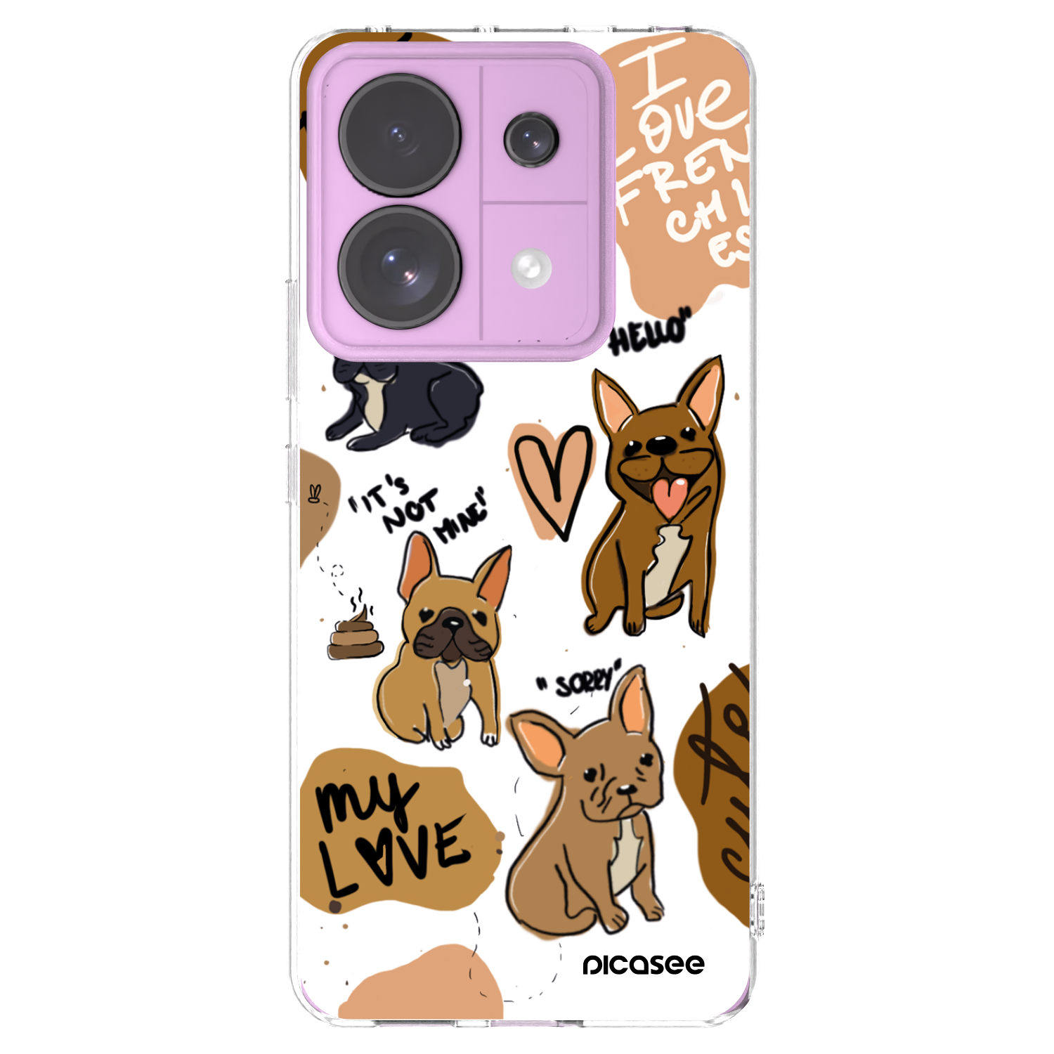 Picasee silikónový prehľadný obal pre Xiaomi Redmi Note 13 Pro 5G - Frenchies