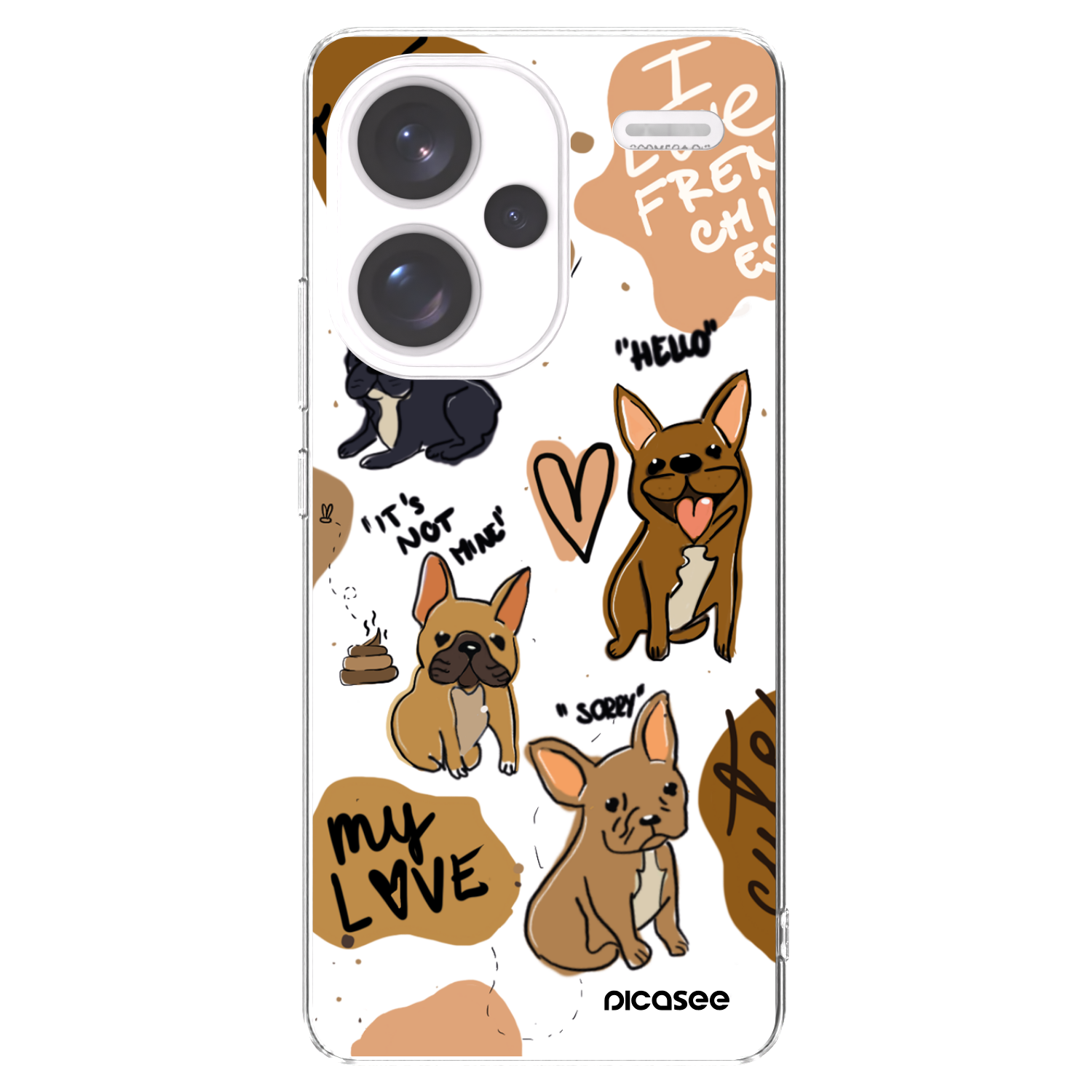 Picasee silikónový prehľadný obal pre Xiaomi Redmi Note 13 Pro+ 5G - Frenchies
