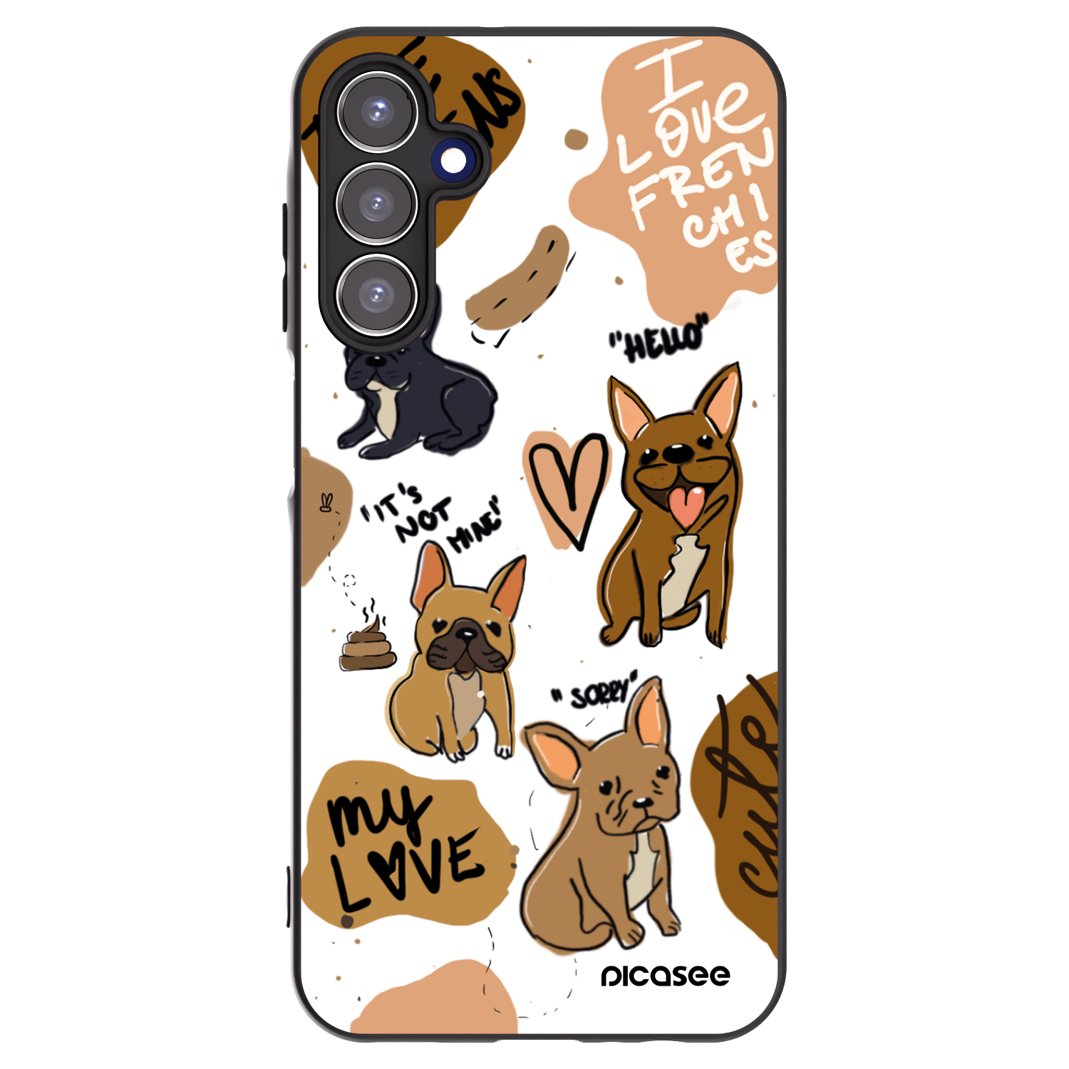 Picasee silikónový čierny obal pre Samsung Galaxy A15 A156B 5G - Frenchies