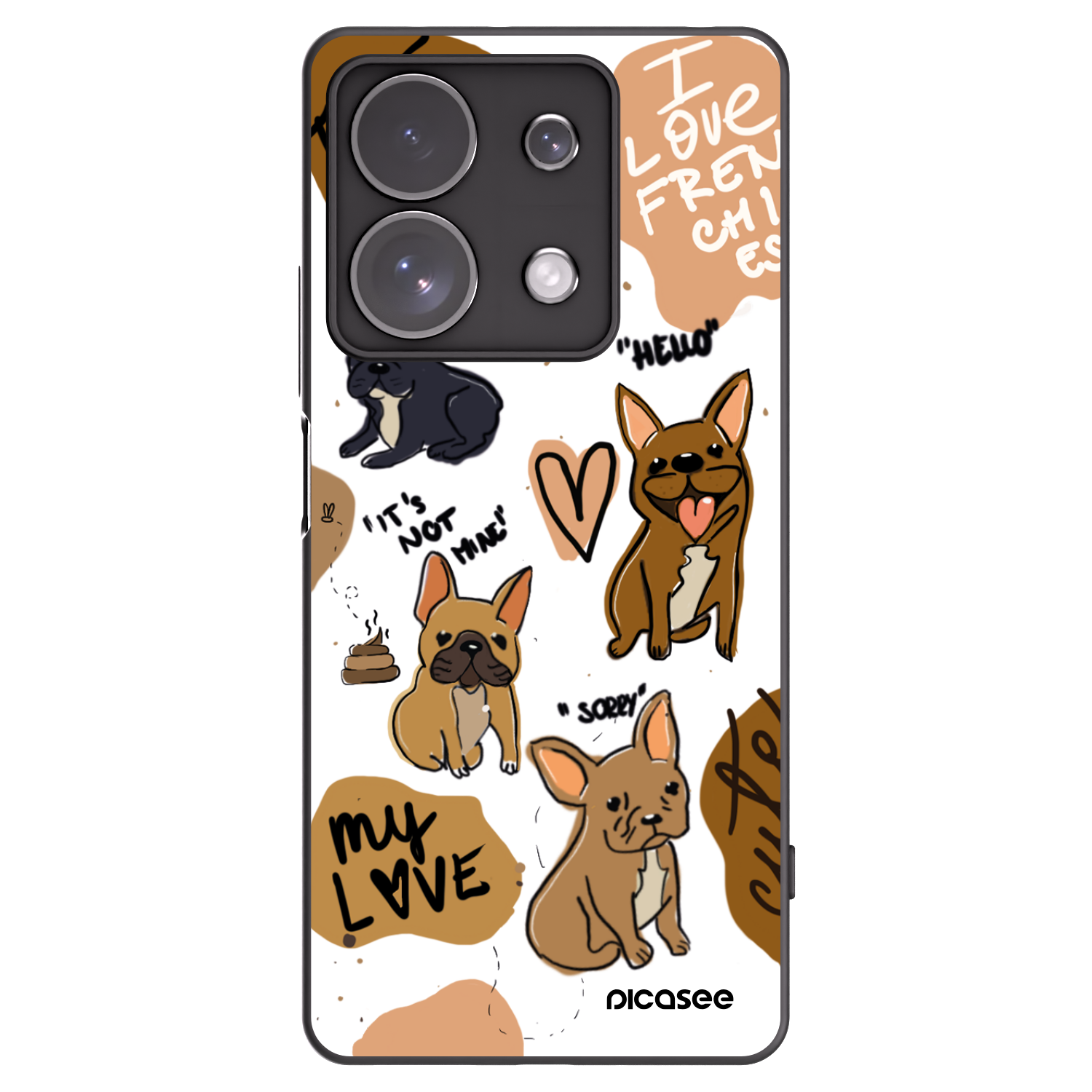 Silikónový čierny obal pre Xiaomi Redmi Note 13 Pro 4G - Frenchies