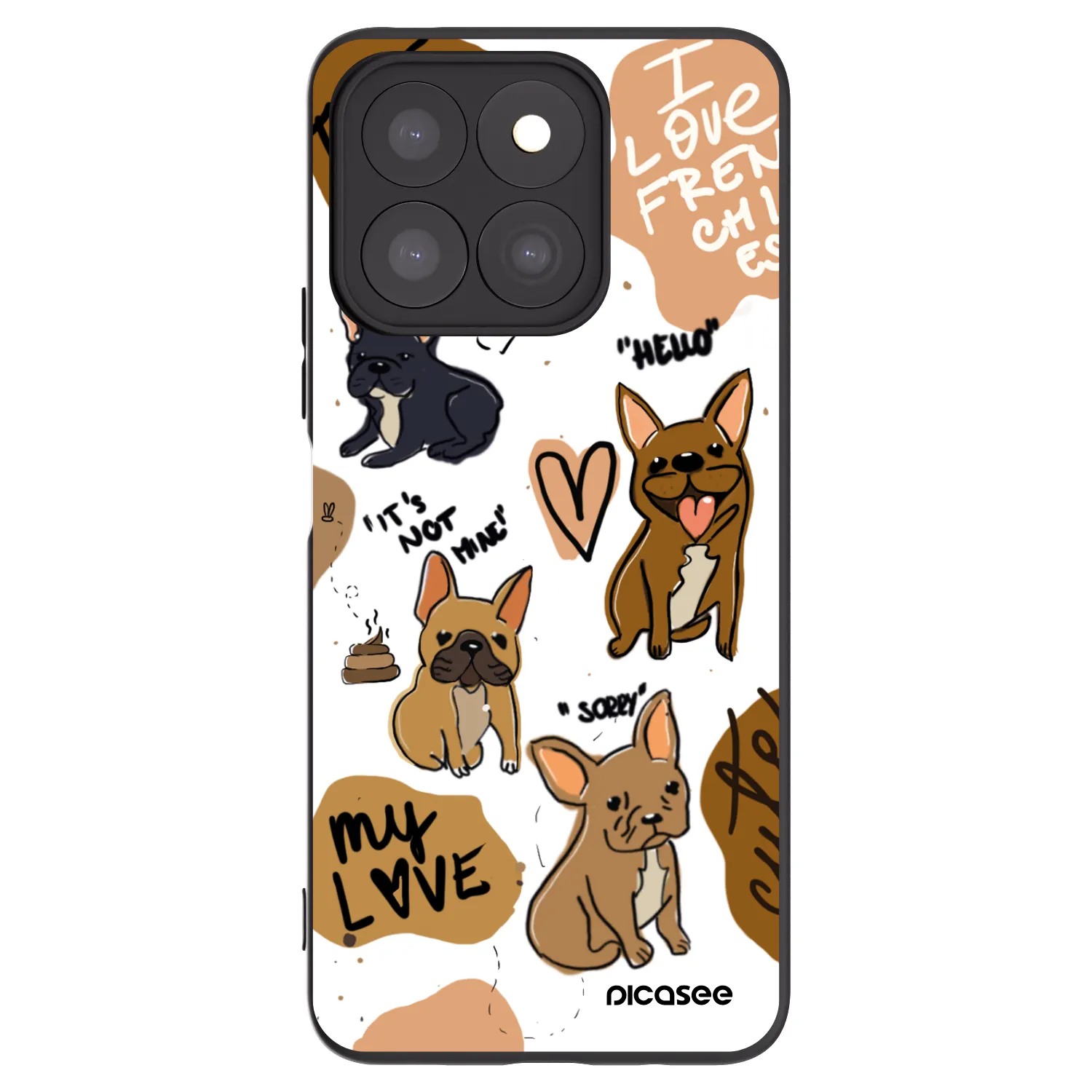 Picasee silikónový čierny obal pre Honor X8b - Frenchies