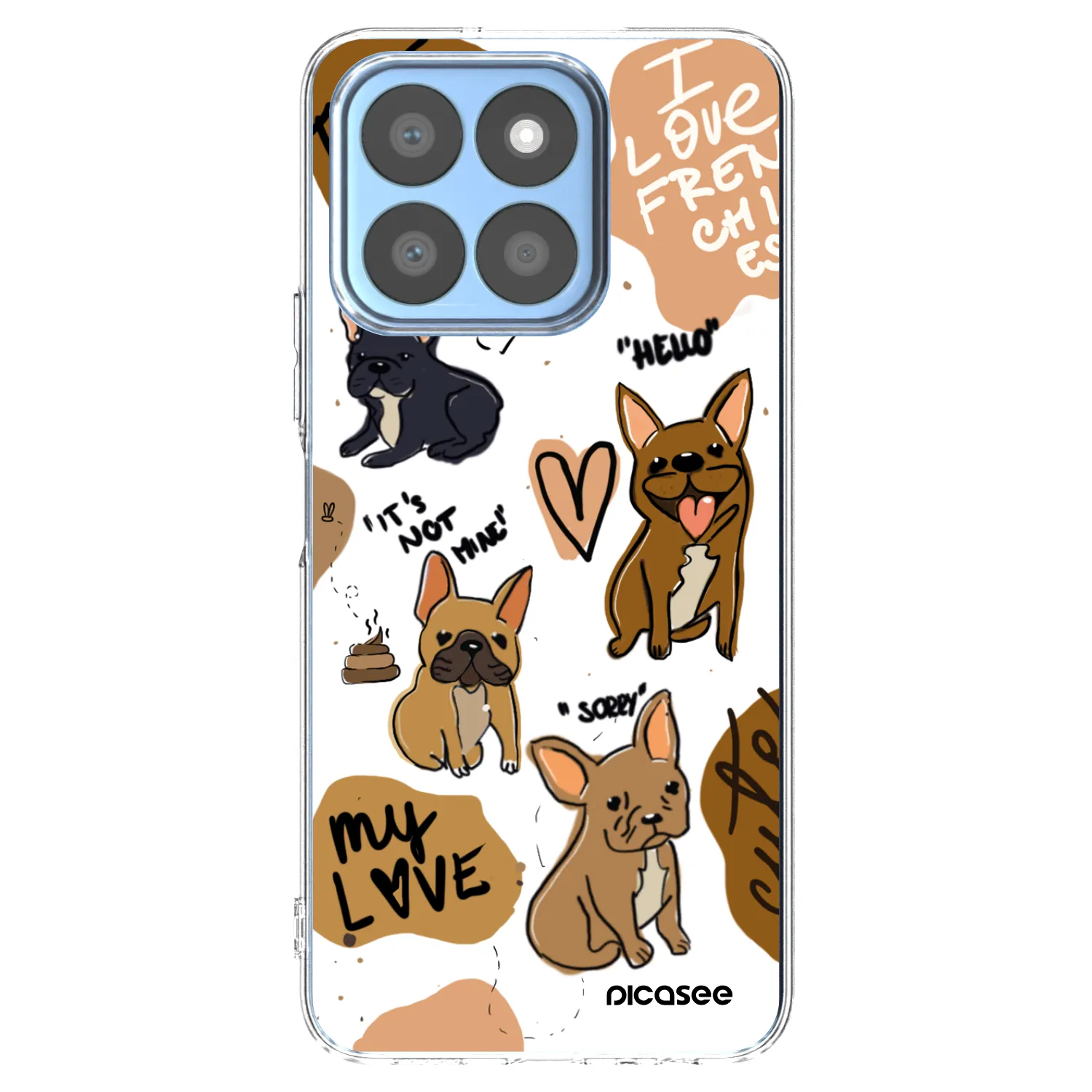 Picasee silikónový prehľadný obal pre Honor X8b - Frenchies