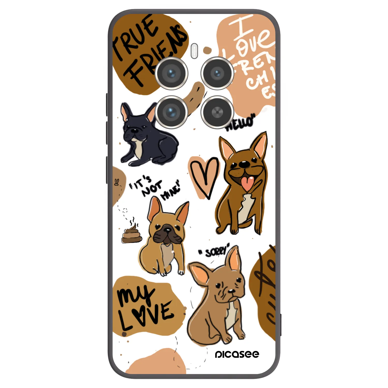 Picasee silikónový čierny obal pre Realme 12 Pro 5G - Frenchies