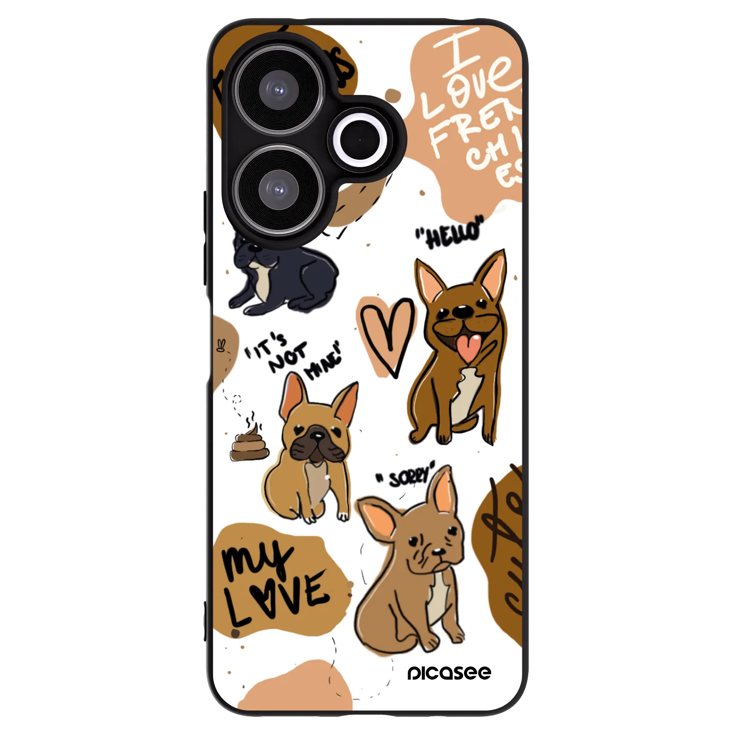 Picasee silikónový čierny obal pre Xiaomi Redmi 13 4G - Frenchies