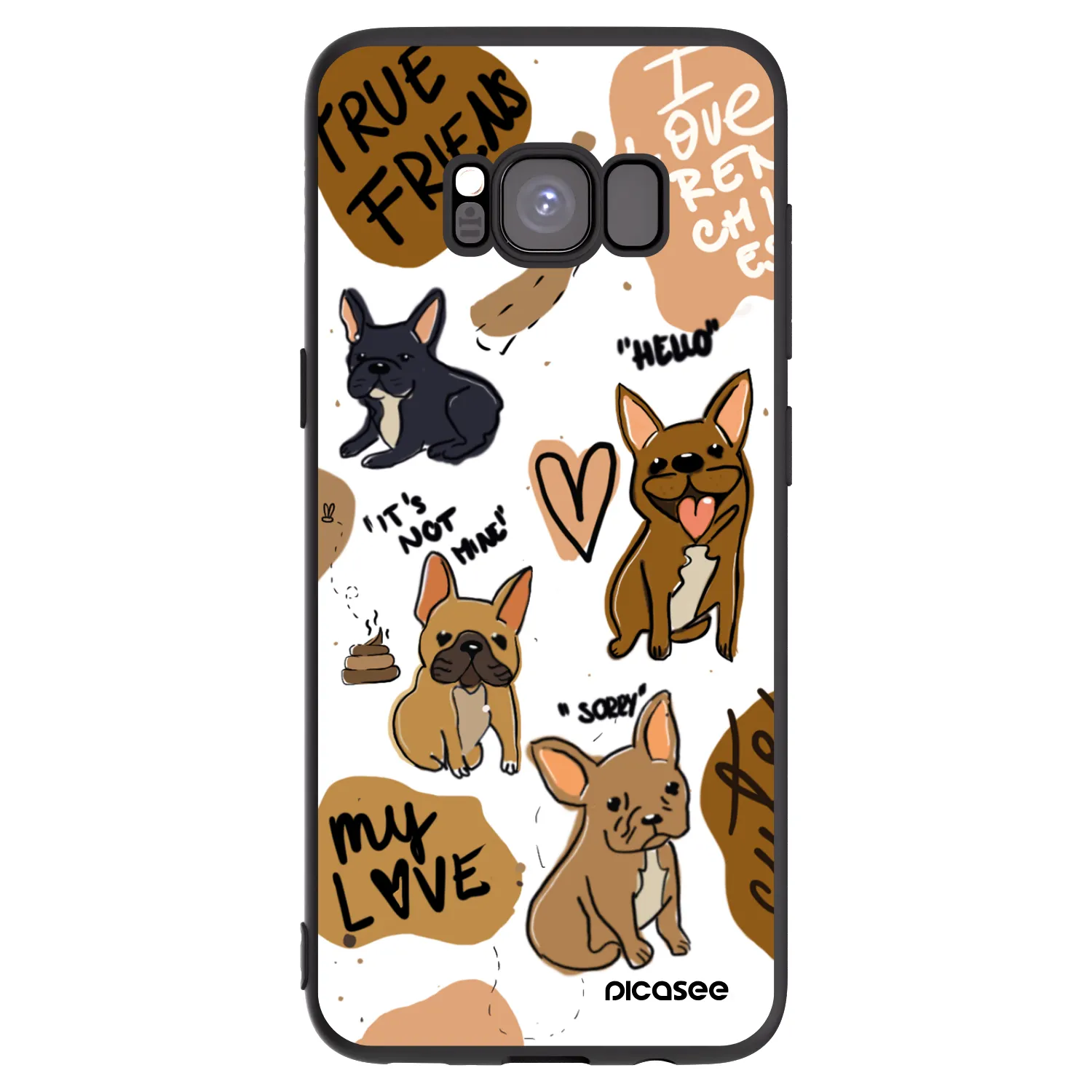 Picasee silikónový čierny obal pre Samsung Galaxy S8 G950F - Frenchies