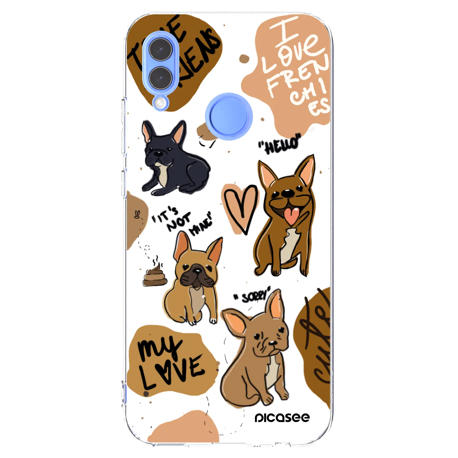 Picasee silikónový prehľadný obal pre Honor 10 Lite - Frenchies