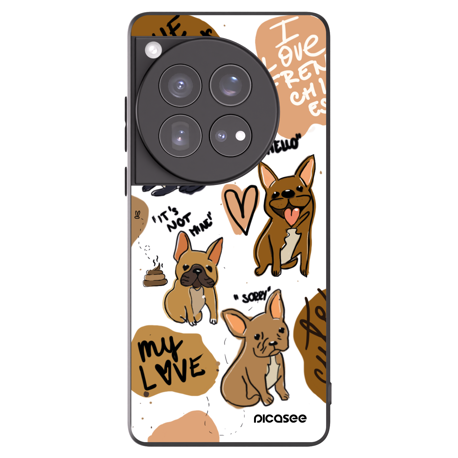 Picasee silikónový čierny obal pre OnePlus 12 5G - Frenchies