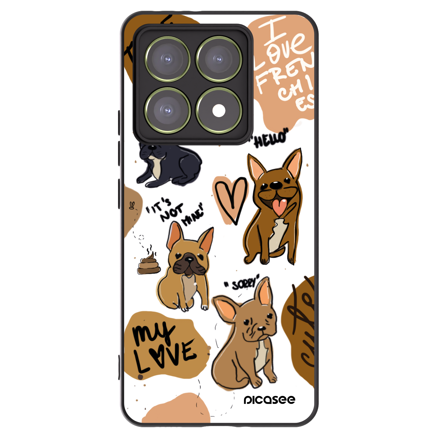 Picasee silikónový čierny obal pre Xiaomi 14T - Frenchies