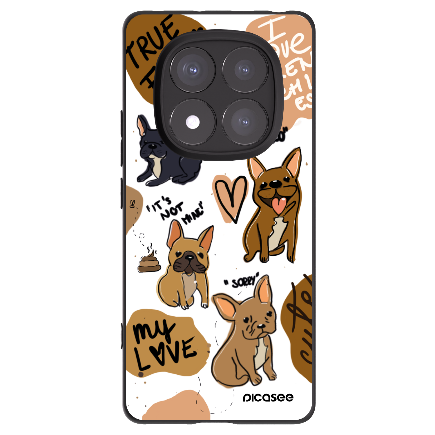 Picasee silikónový čierny obal pre Xiaomi Redmi Note 14 Pro+ 5G - Frenchies