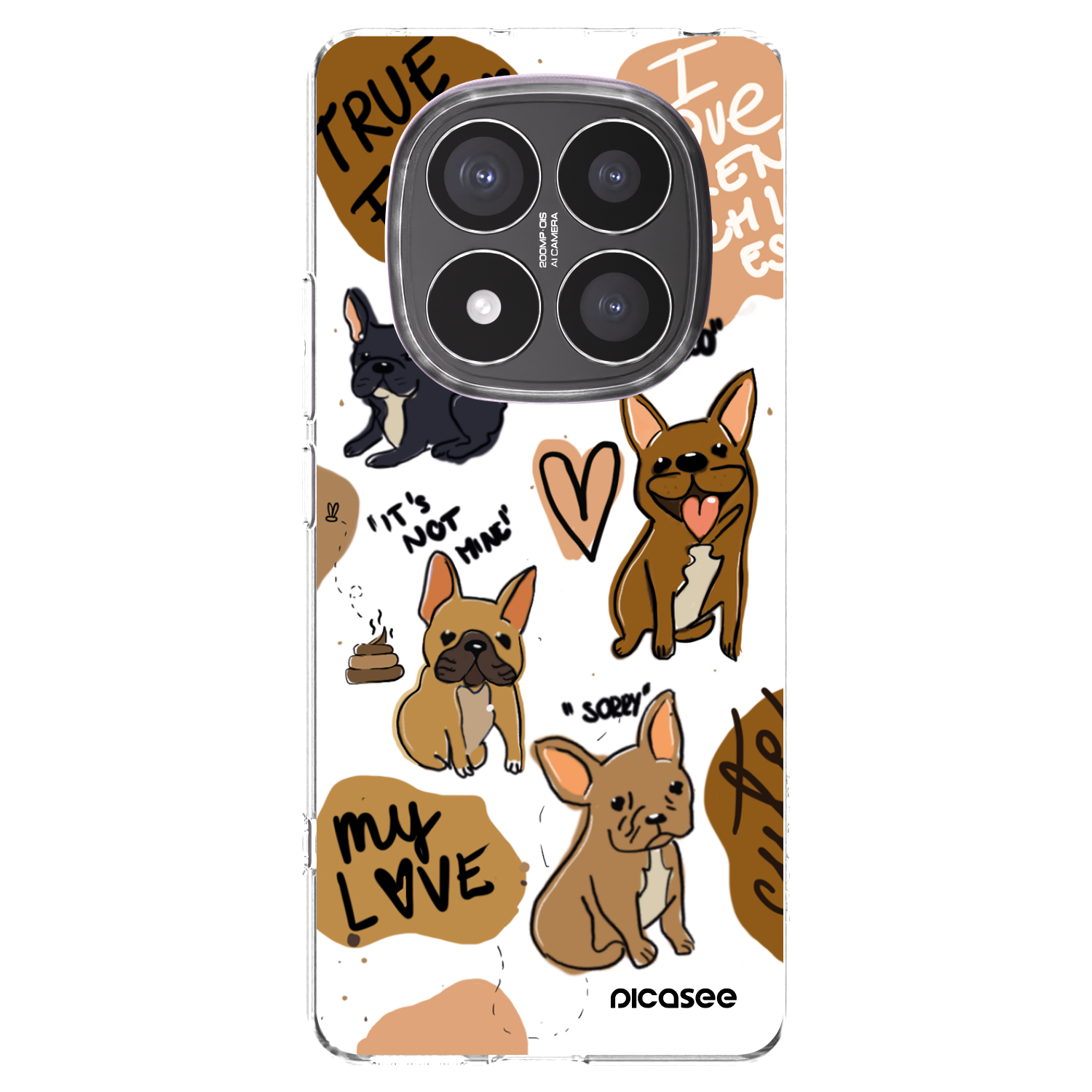 Picasee silikónový prehľadný obal pre Xiaomi Redmi Note 14 Pro+ 5G - Frenchies