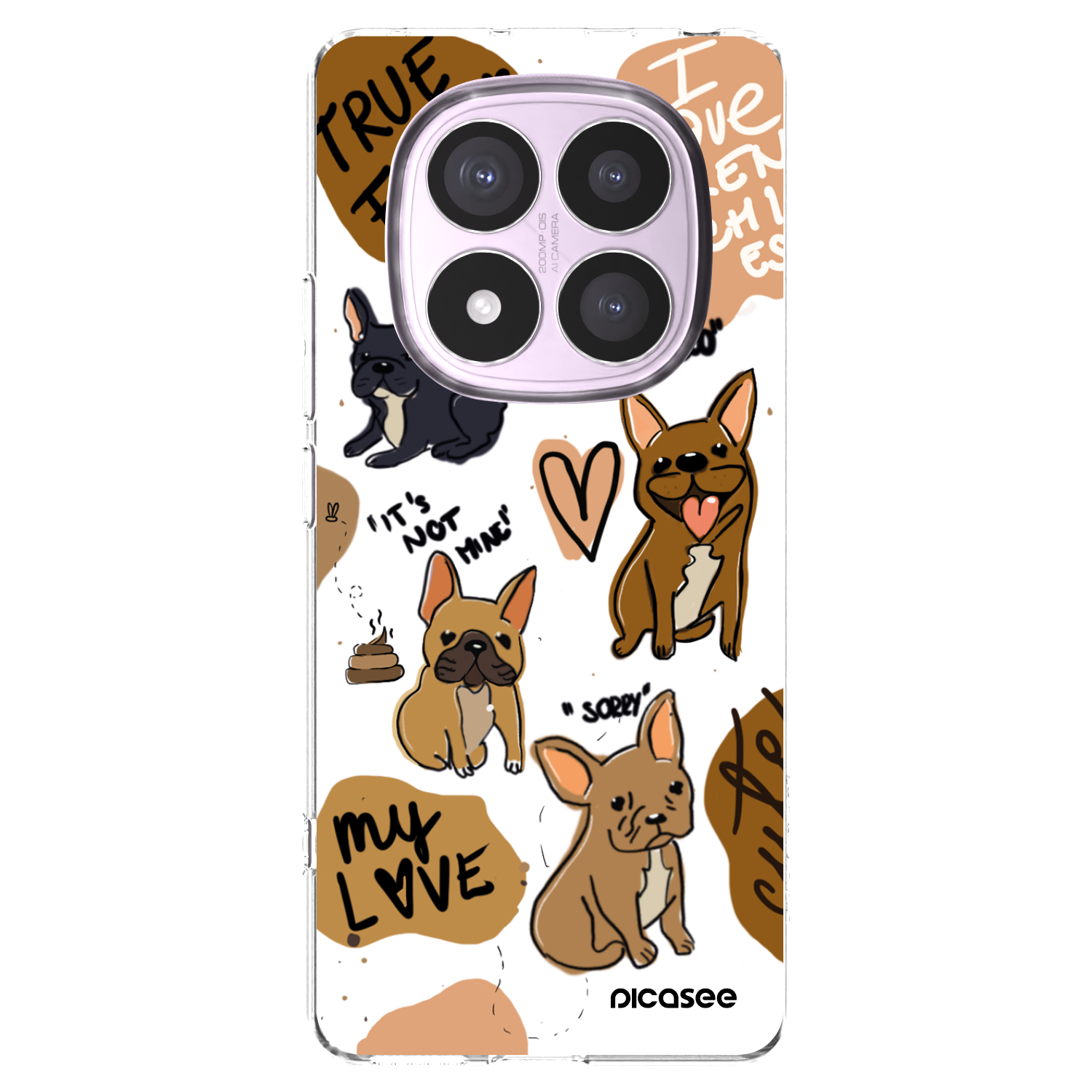 Picasee silikónový prehľadný obal pre Xiaomi Redmi Note 14 Pro 5G - Frenchies