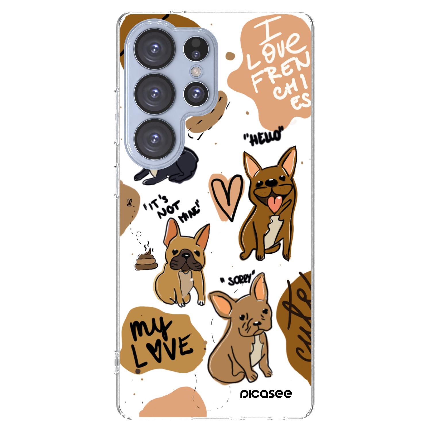 Picasee silikónový prehľadný obal pre Samsung Galaxy S25 Ultra 5G - Frenchies