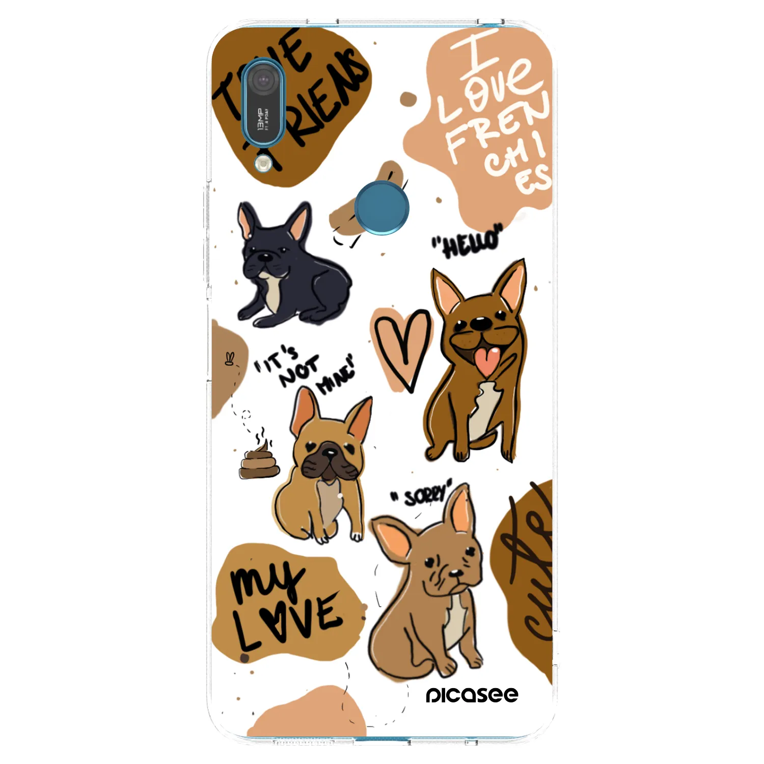 Picasee silikónový prehľadný obal pre Huawei Y7 2019 - Frenchies