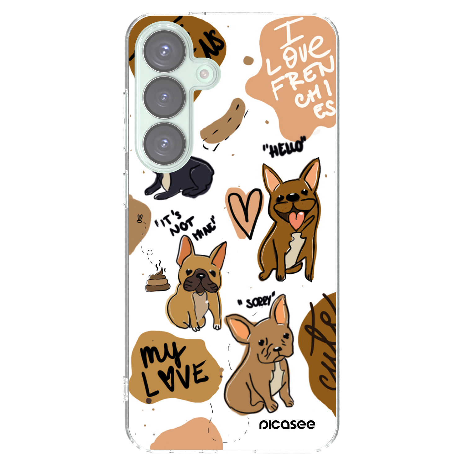 Picasee silikónový prehľadný obal pre Samsung Galaxy S25+ 5G - Frenchies
