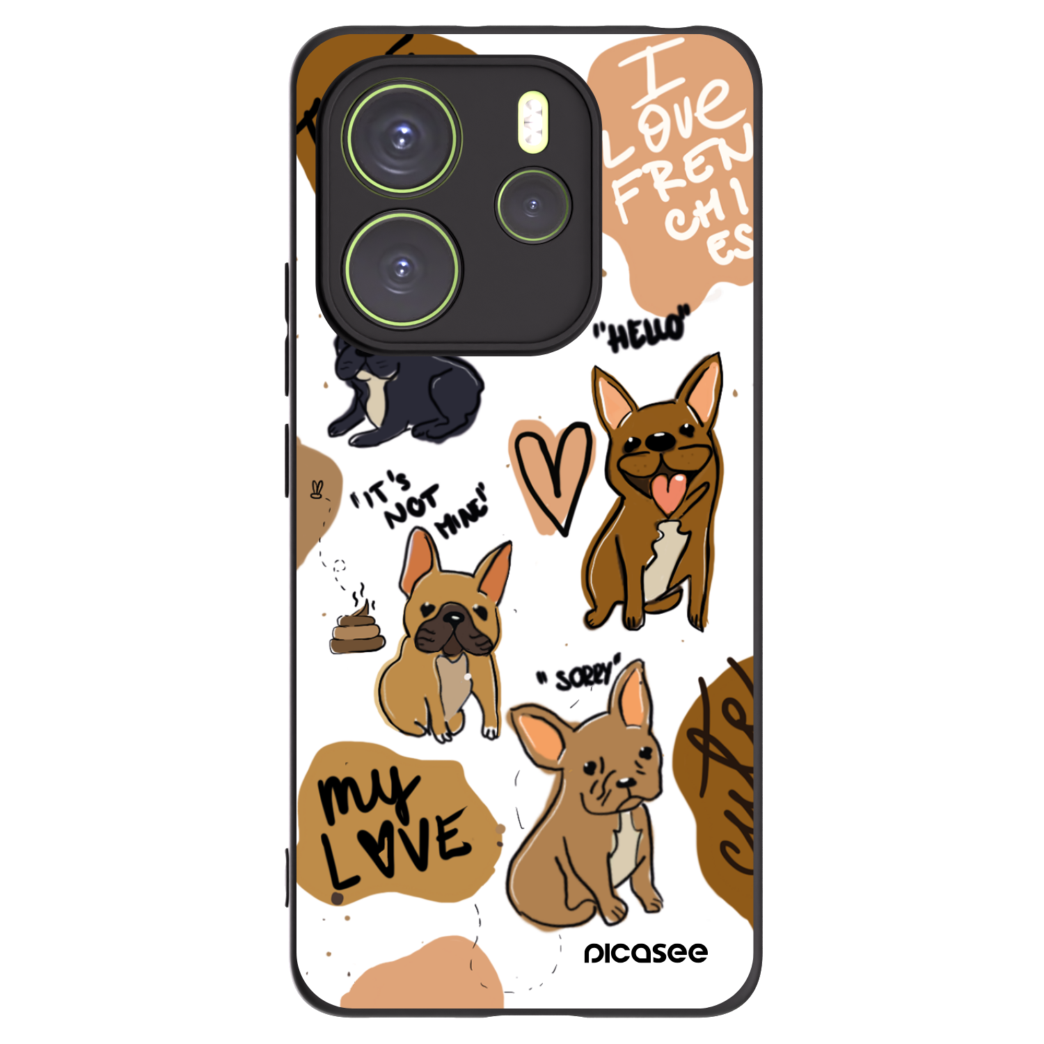 Picasee silikónový čierny obal pre Xiaomi Redmi Note 14 4G - Frenchies