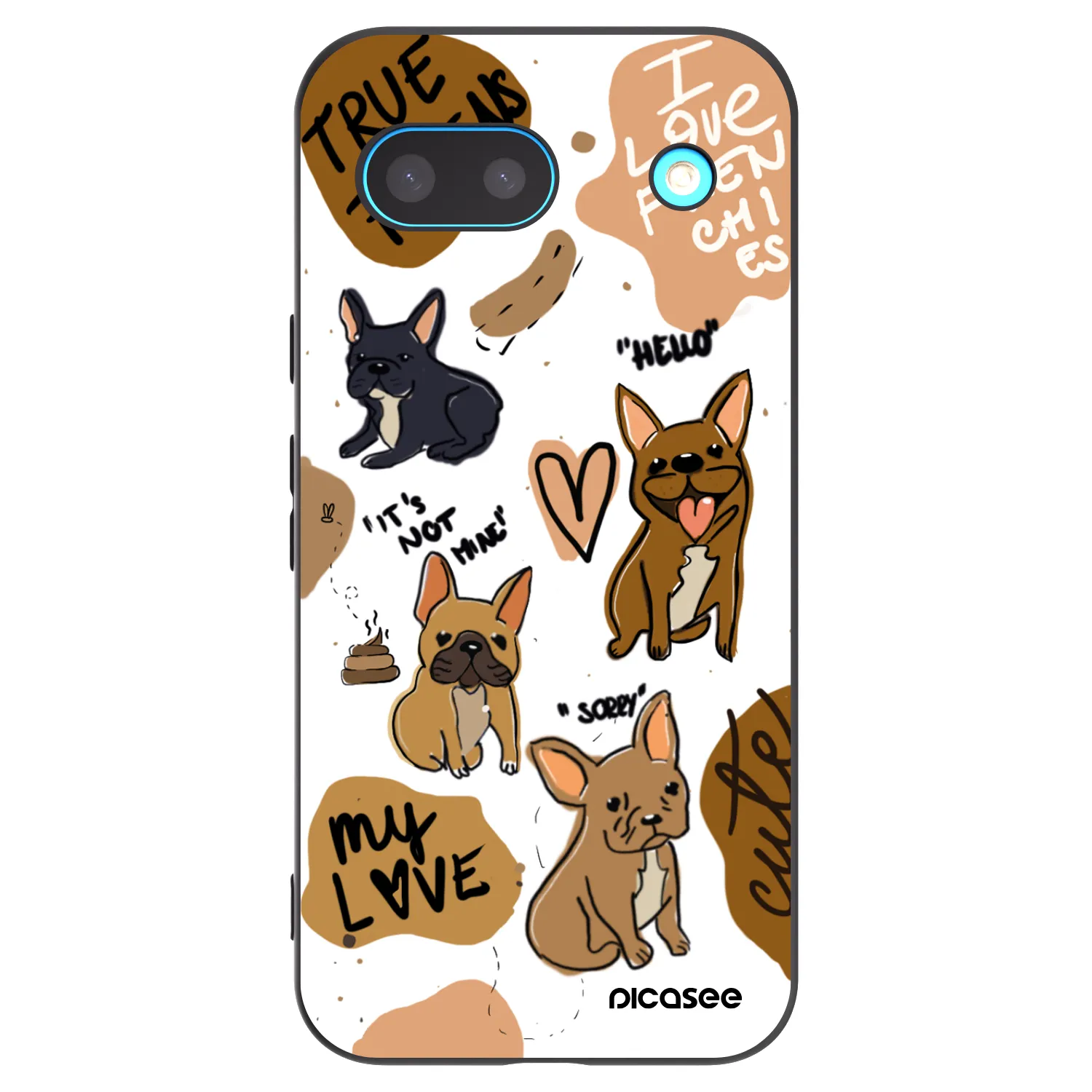 Picasee silikónový čierny obal pre Google Pixel 8a - Frenchies