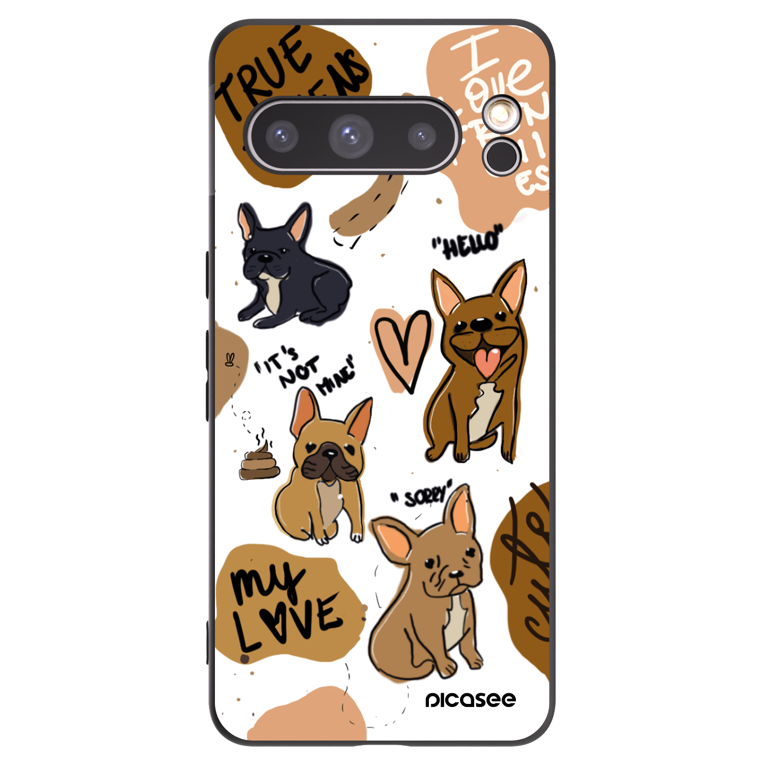 Picasee silikónový čierny obal pre Google Pixel 8 Pro - Frenchies