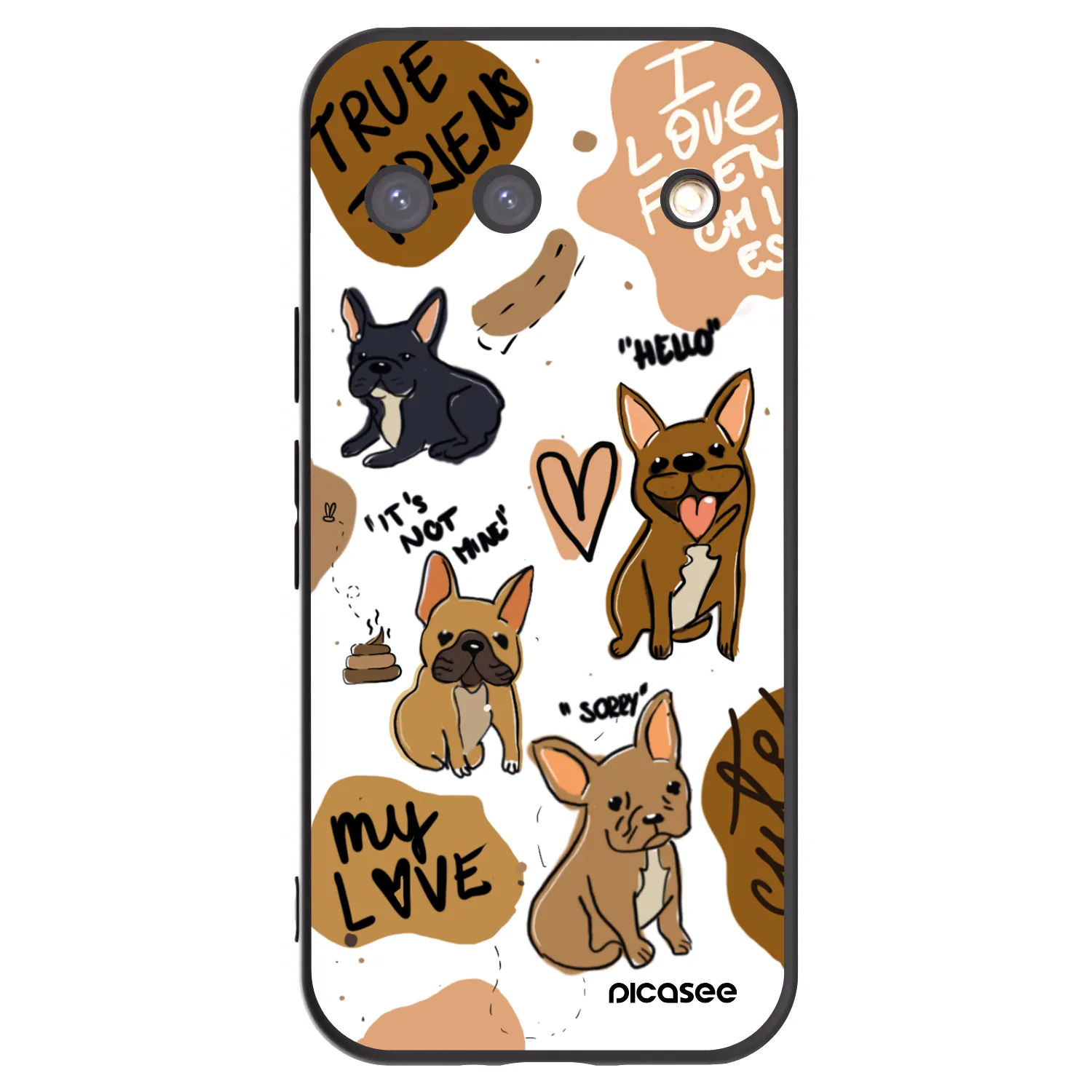 Picasee silikónový čierny obal pre Google Pixel 9 - Frenchies