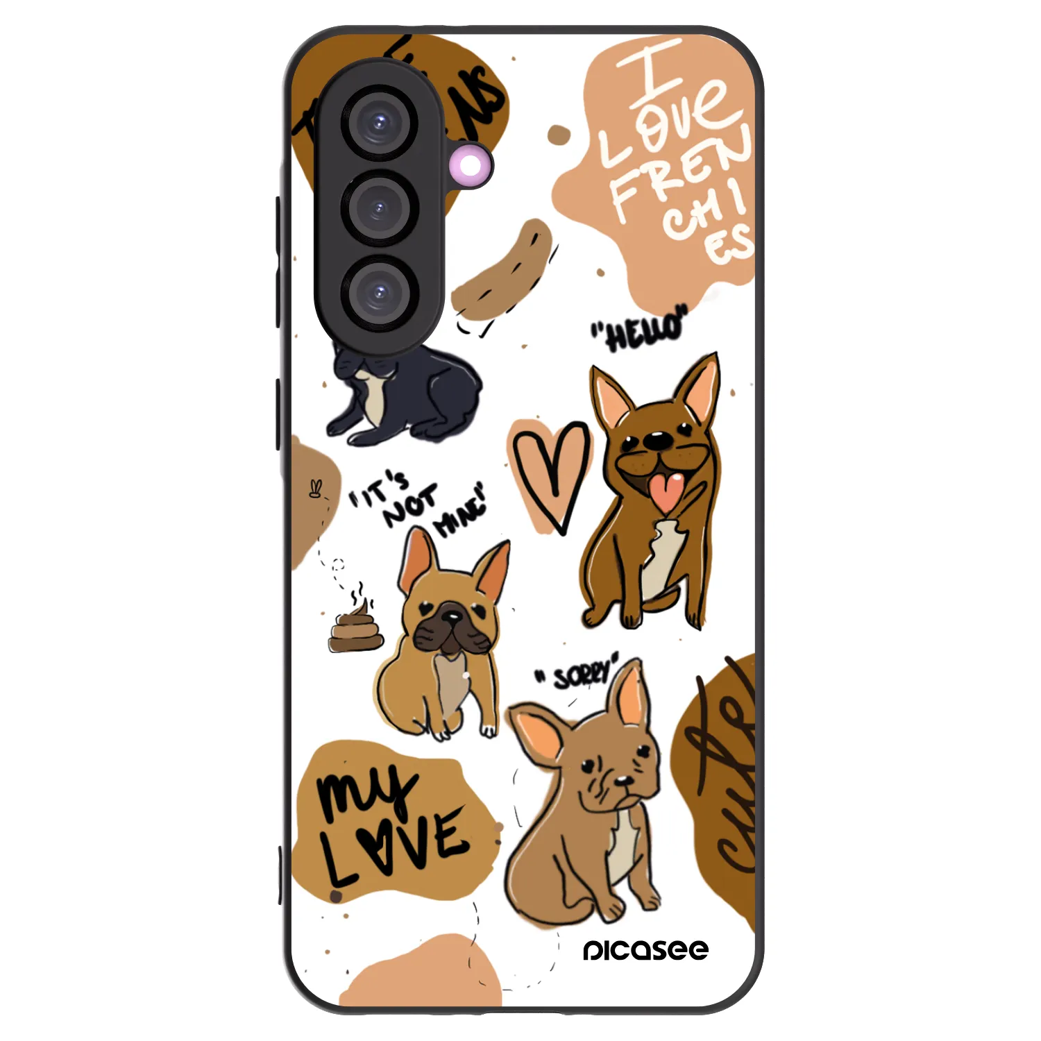 Picasee silikónový čierny obal pre Samsung Galaxy A56 5G A566B - Frenchies