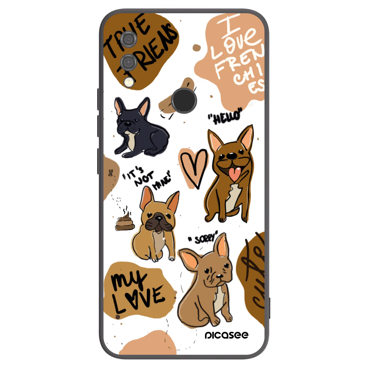 Picasee silikónový čierny obal pre Xiaomi Redmi Note 7 - Frenchies